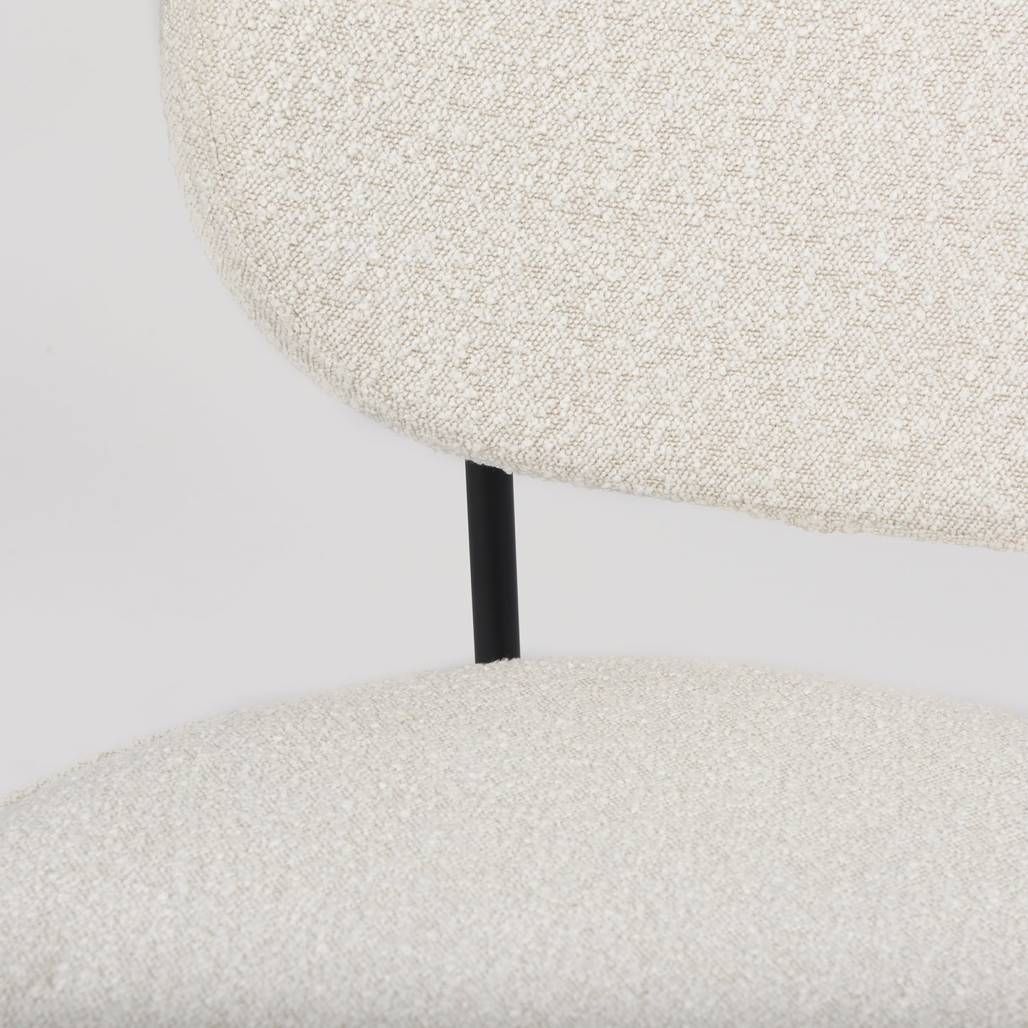 Amelia Accent Chair Cream Bouclé Fabric | Black Metal - accent-chairs