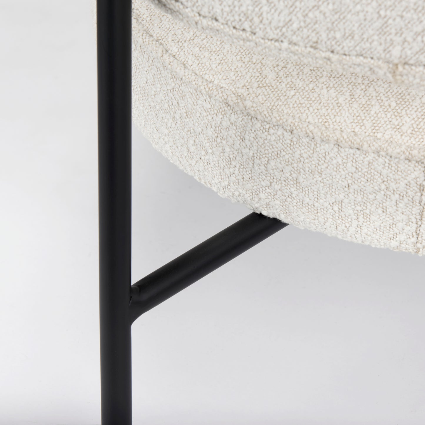 Amelia Accent Chair Cream Bouclé Fabric | Black Metal - accent-chairs