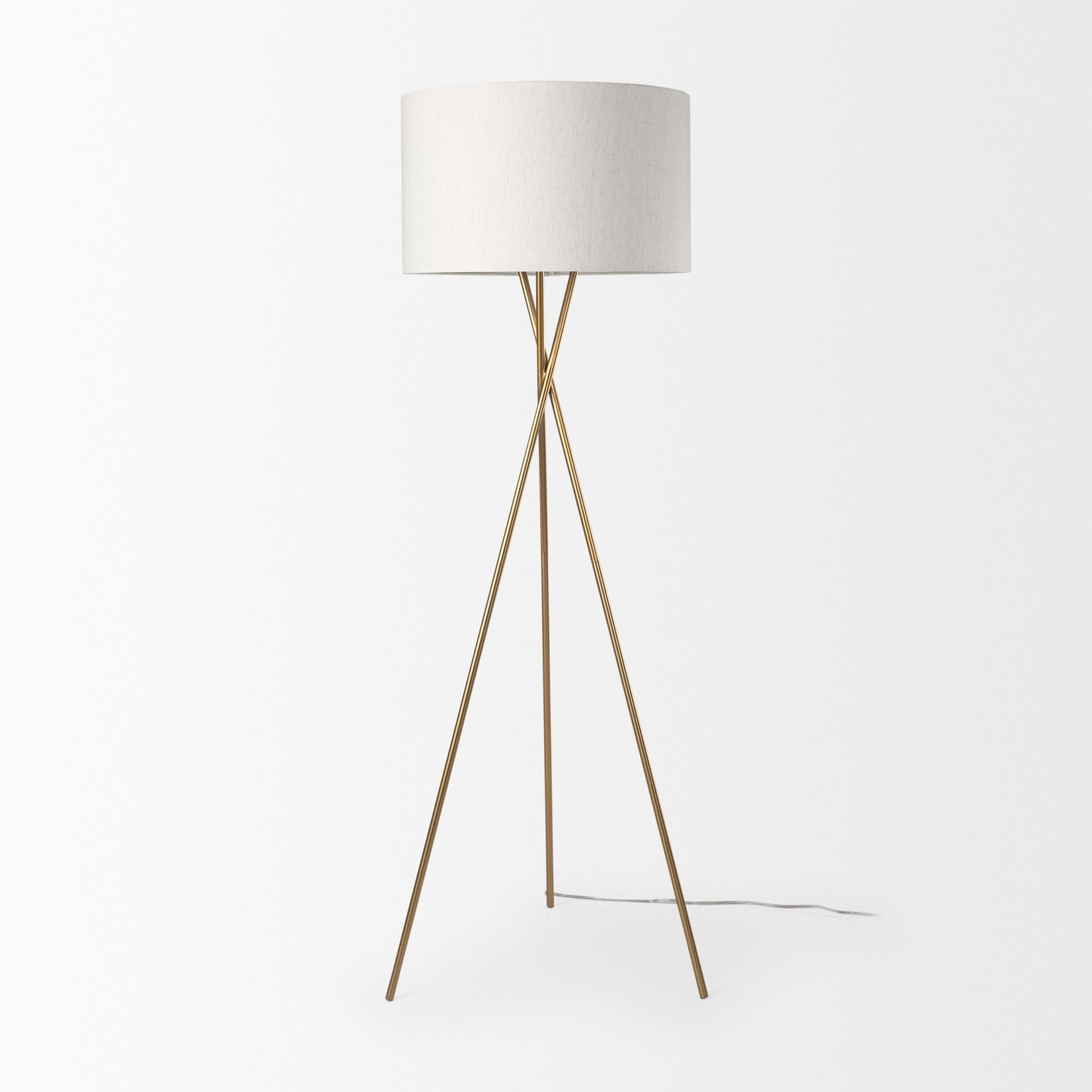 Ambrose Floor Lamp Gold Metal | Cream Shade - floor-lamps