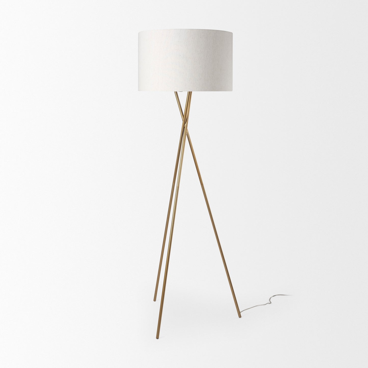 Ambrose Floor Lamp Gold Metal | Cream Shade - floor-lamps