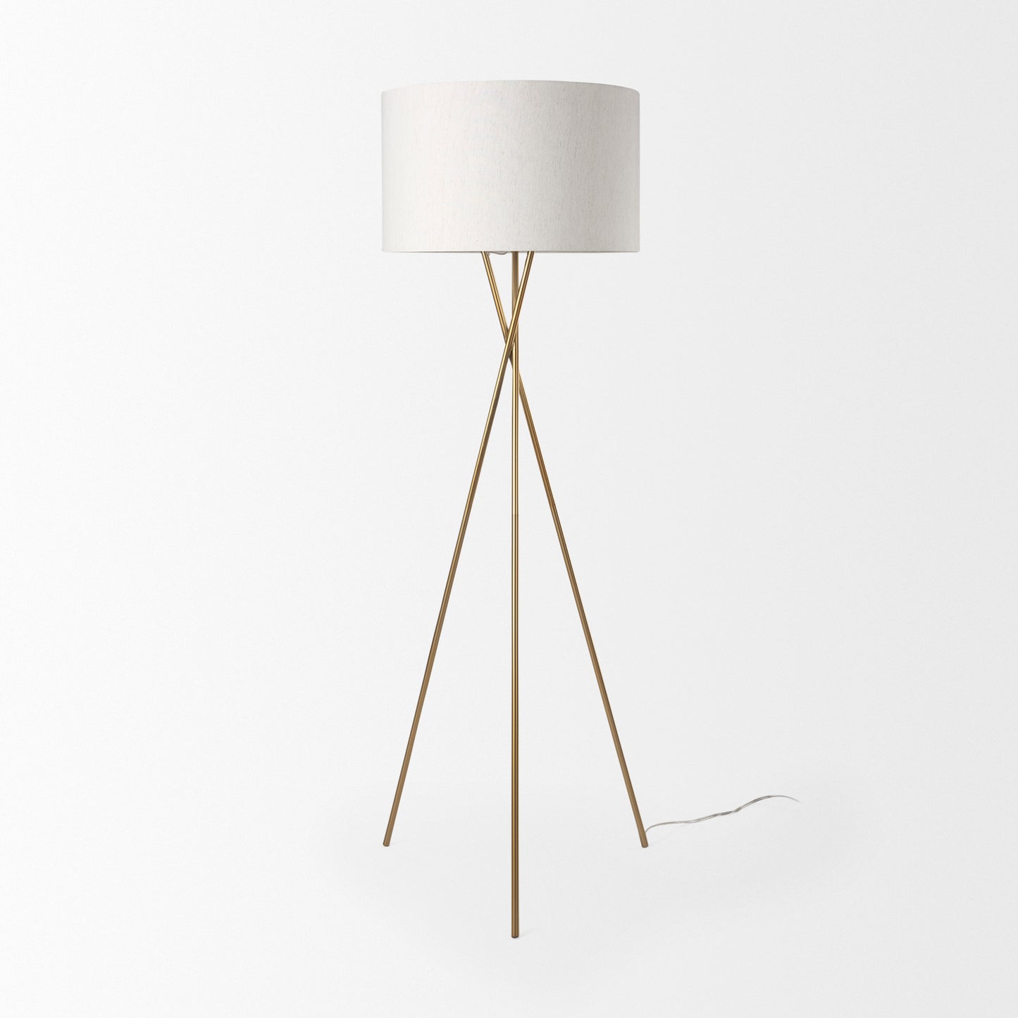 Ambrose Floor Lamp Gold Metal | Cream Shade - floor-lamps