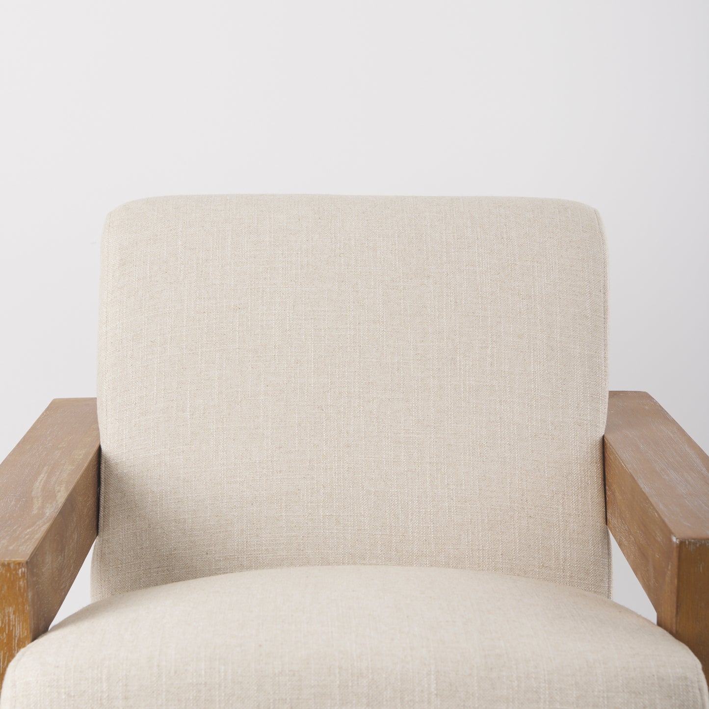 Sovereign Accent Chair Cream Fabric | Brown Wood - accent-chairs