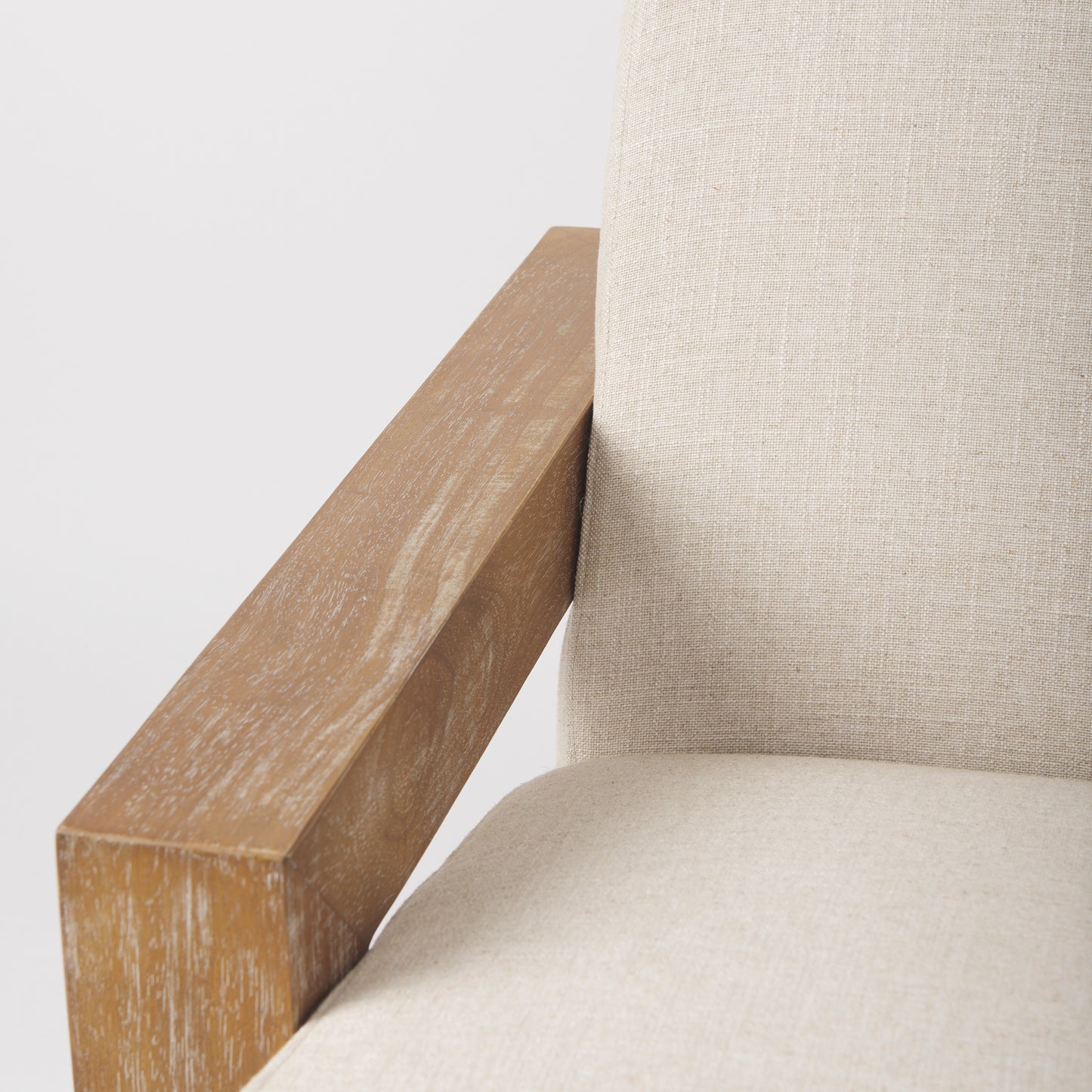 Sovereign Accent Chair Cream Fabric | Brown Wood - accent-chairs