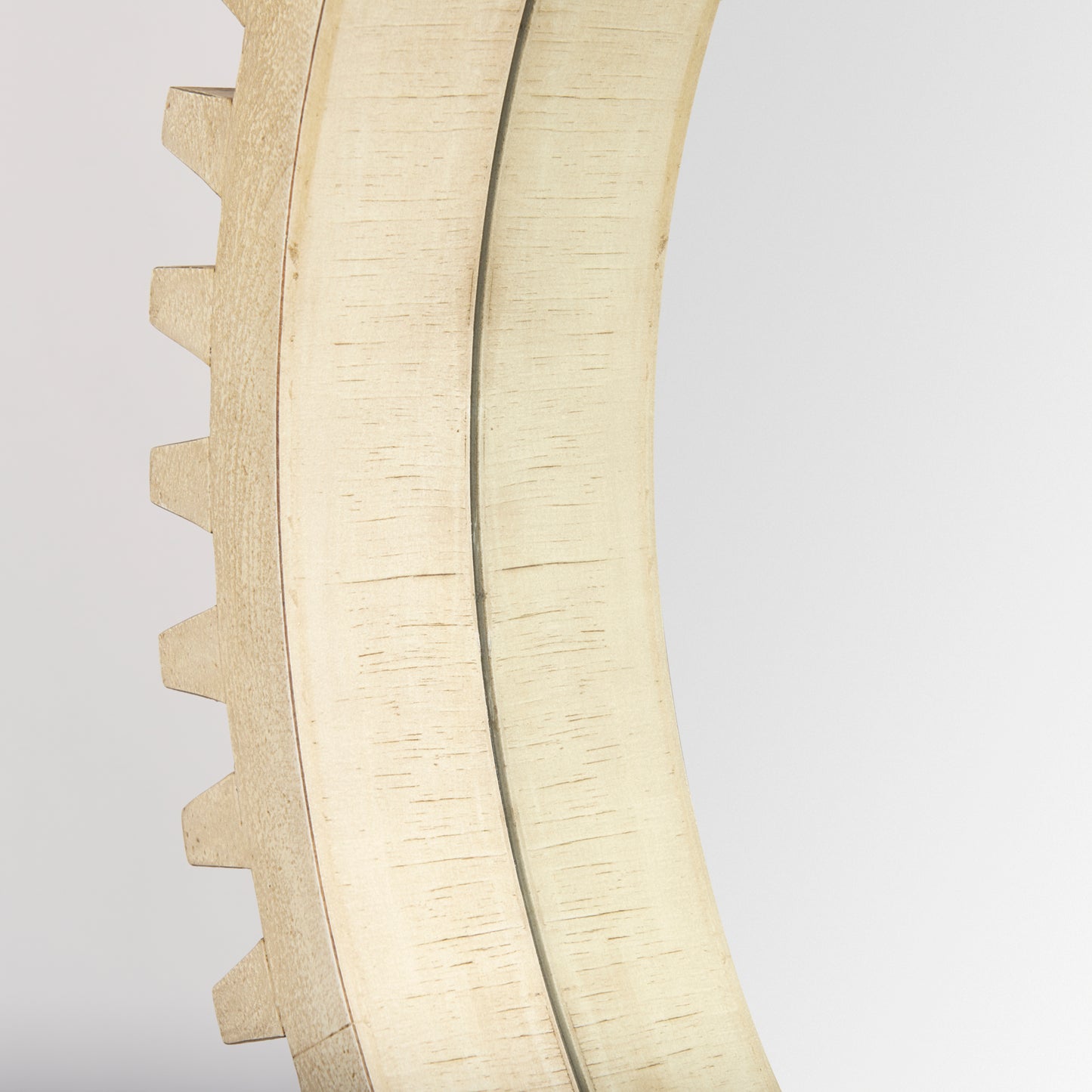 Cog Mirror 35" Round Natural Wood Frame Mirror