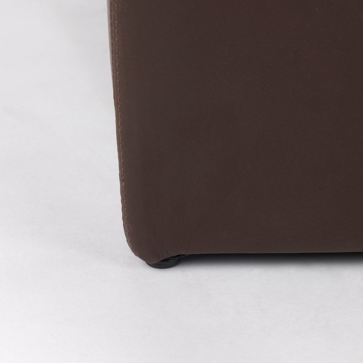 Minara 36L x 36W x 16H Square Dark Brown Leather Wrapped Ottoman