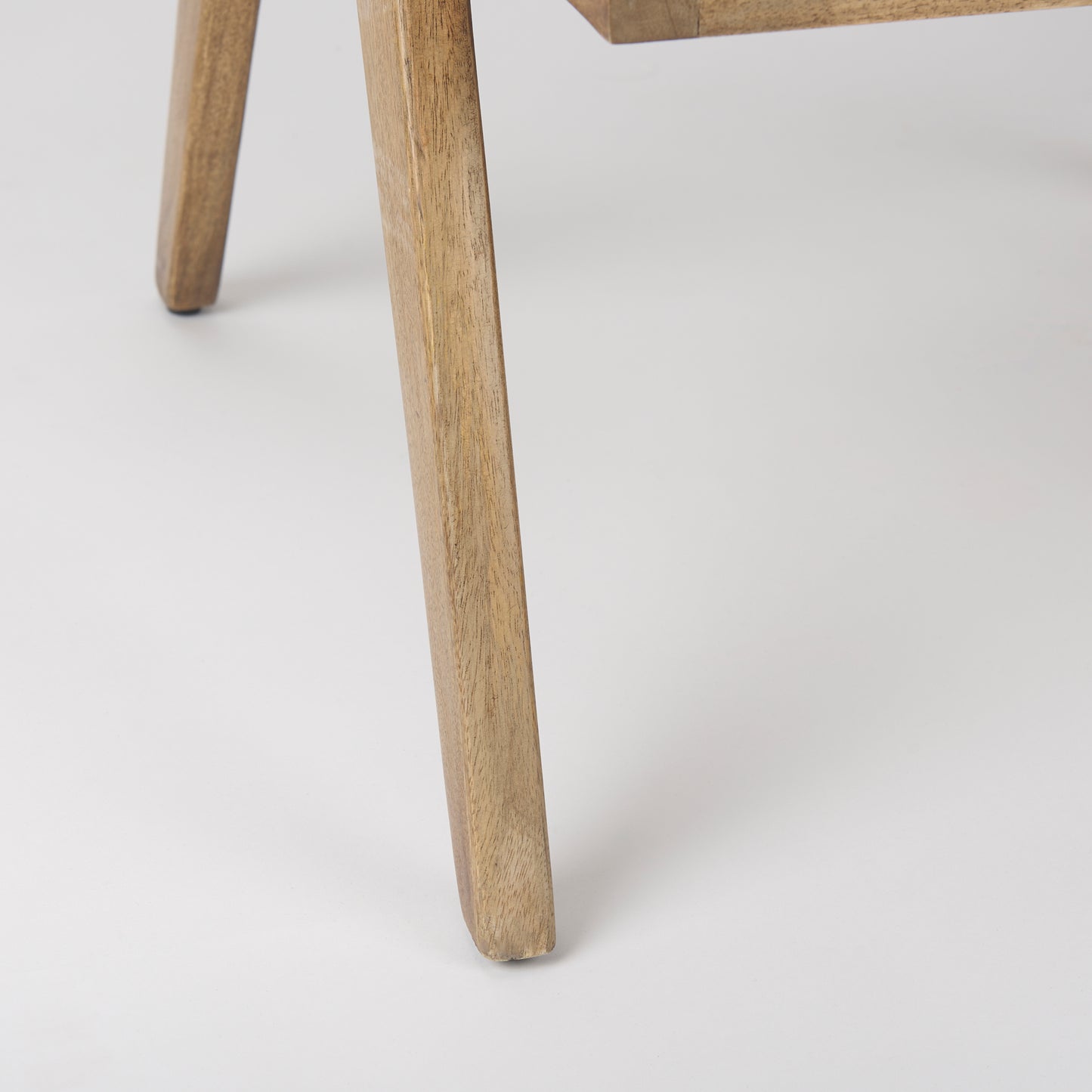 Donna Light Brown Wood Cane-Back w/ Beige Upholstered Seat Dining Chair