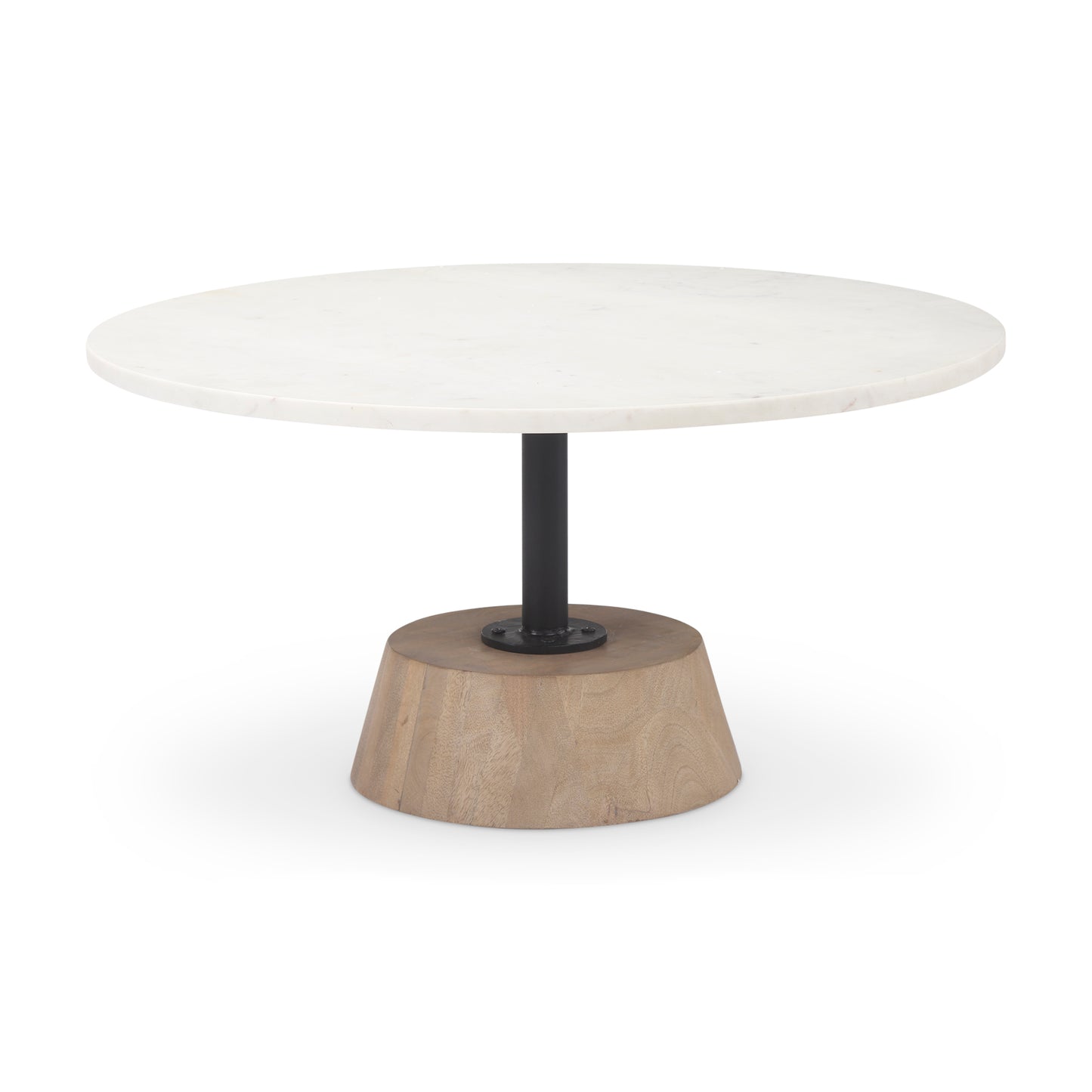 Maxwell Coffee Table White Marble | Light Wood | Black Metal - coffee-tables