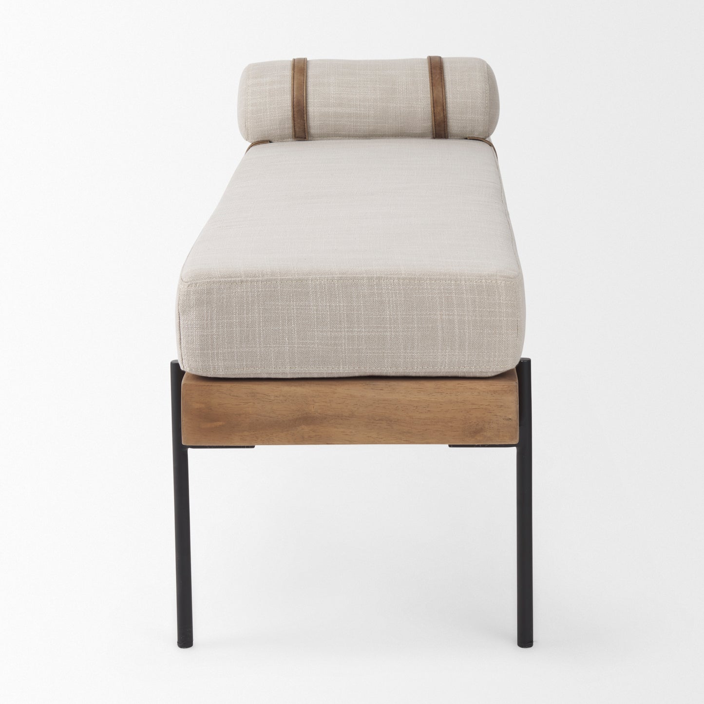 Colburne Bench Beige Fabric | Black Metal - benches