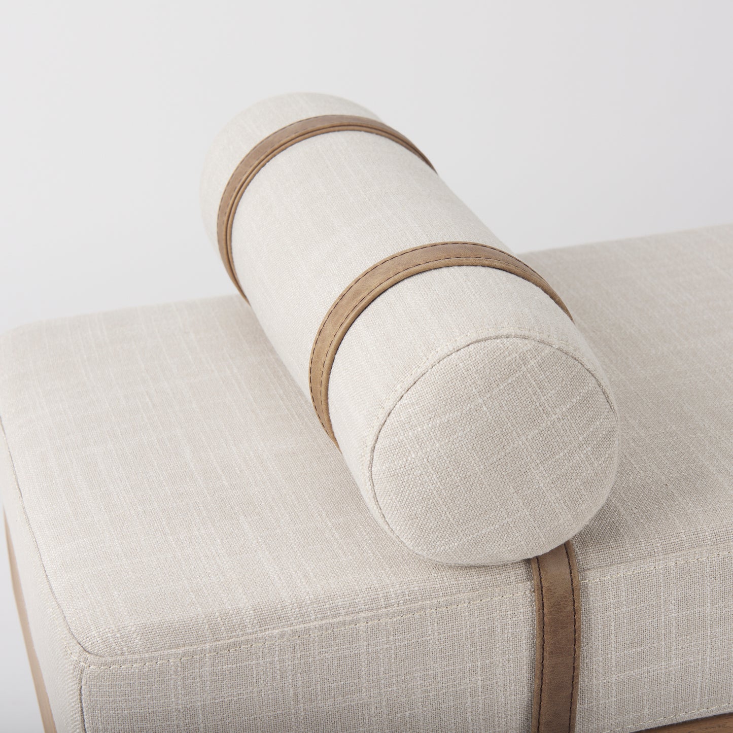 Colburne Bench Beige Fabric | Black Metal - benches