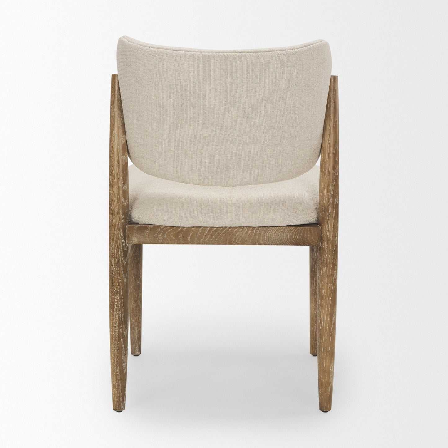 Cline Dining Chair Cream Fabric | Brown Wood - dining-chairs