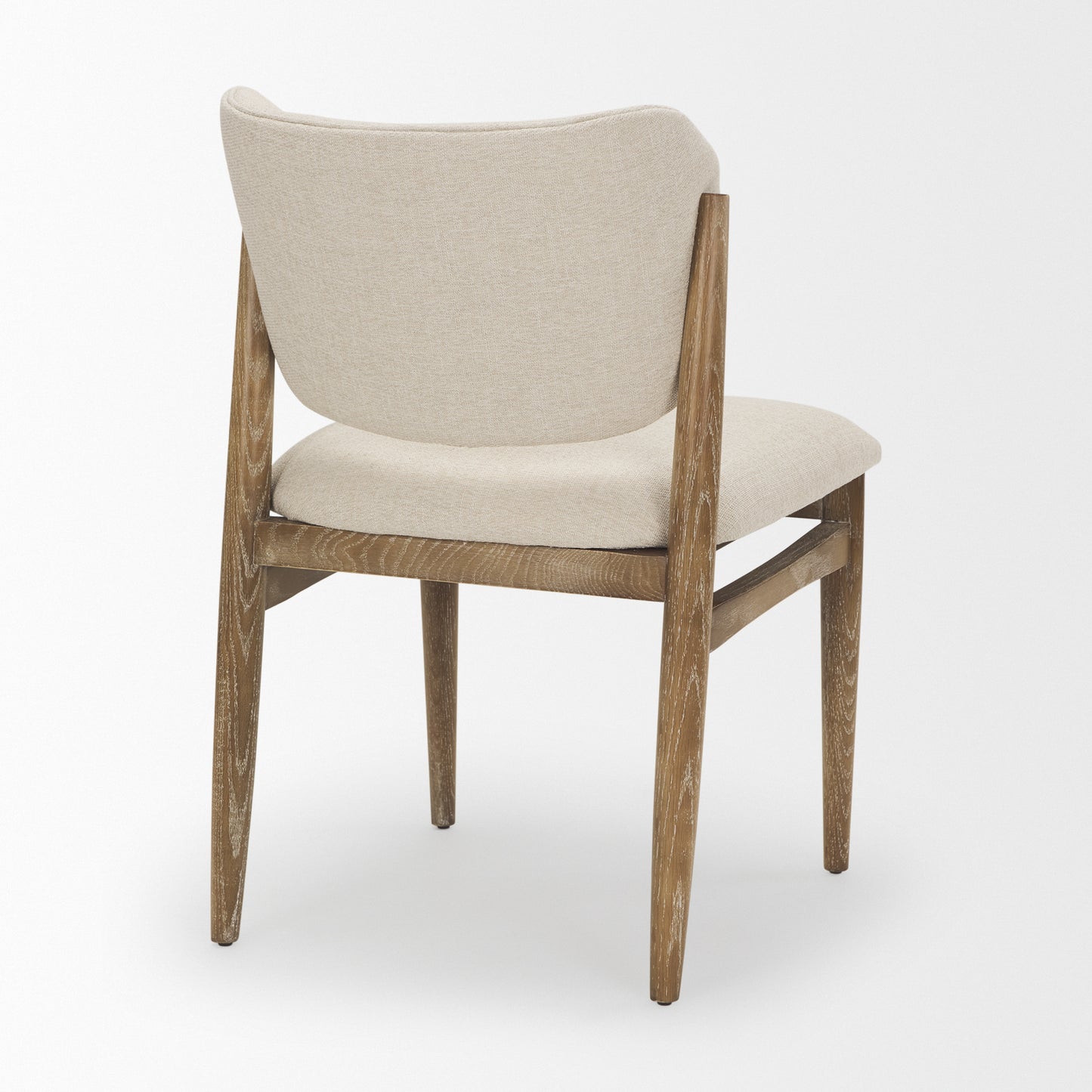 Cline Dining Chair Cream Fabric | Brown Wood - dining-chairs