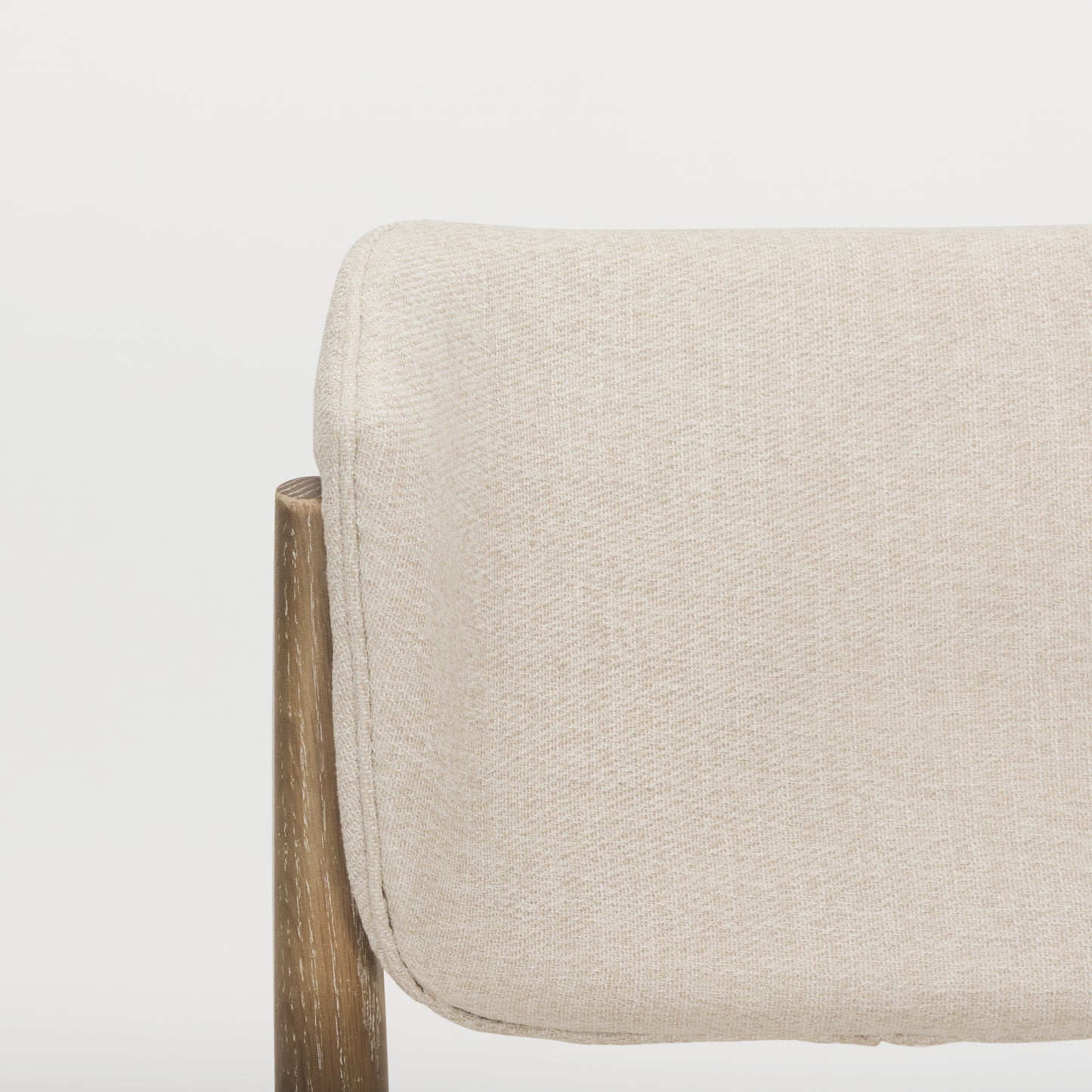 Cline Dining Chair Cream Fabric | Brown Wood - dining-chairs