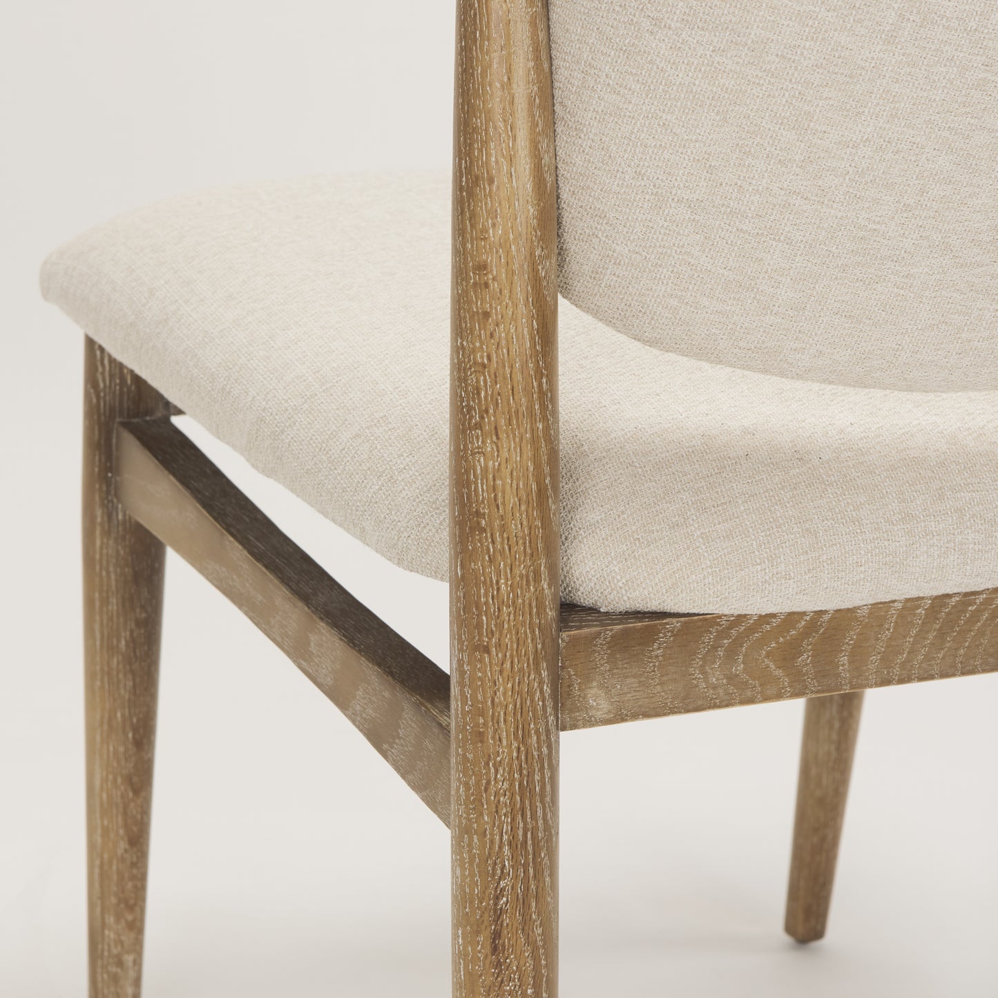 Cline Dining Chair Cream Fabric | Brown Wood - dining-chairs