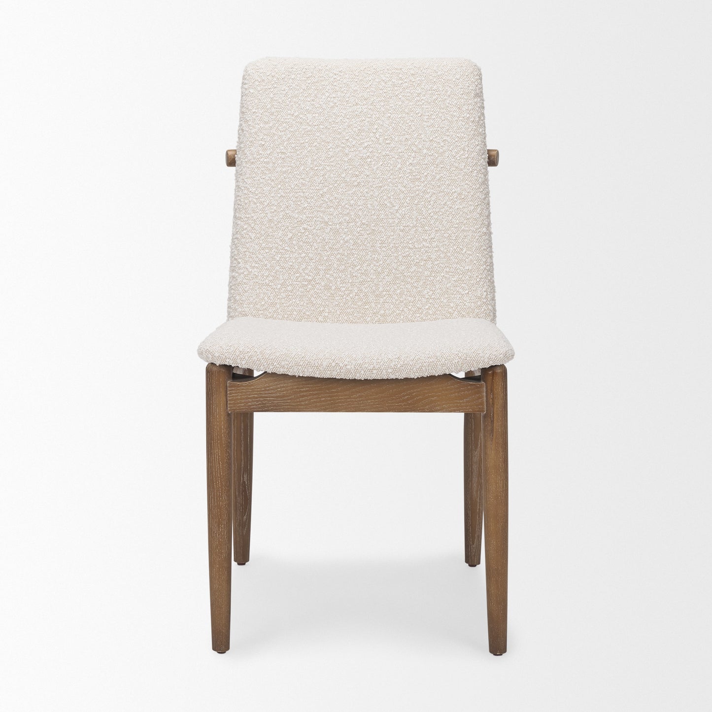 Cavett Dining Chair Cream Bouclé Fabric | Light Brown Wood - dining-chairs