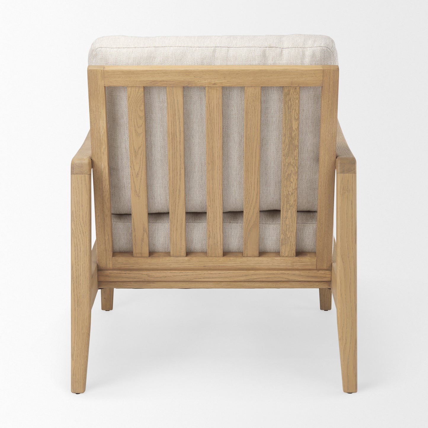 Raeleigh Accent Chair Cream Fabric | Light Brown Wood - accent-chairs