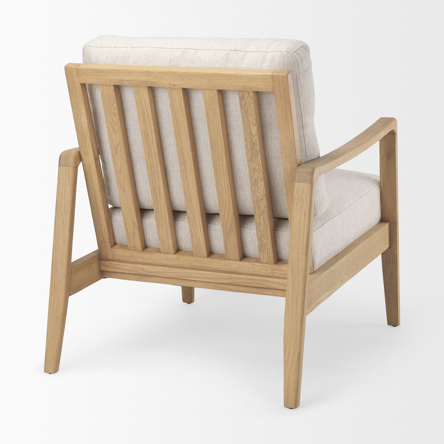 Raeleigh Accent Chair Cream Fabric | Light Brown Wood - accent-chairs