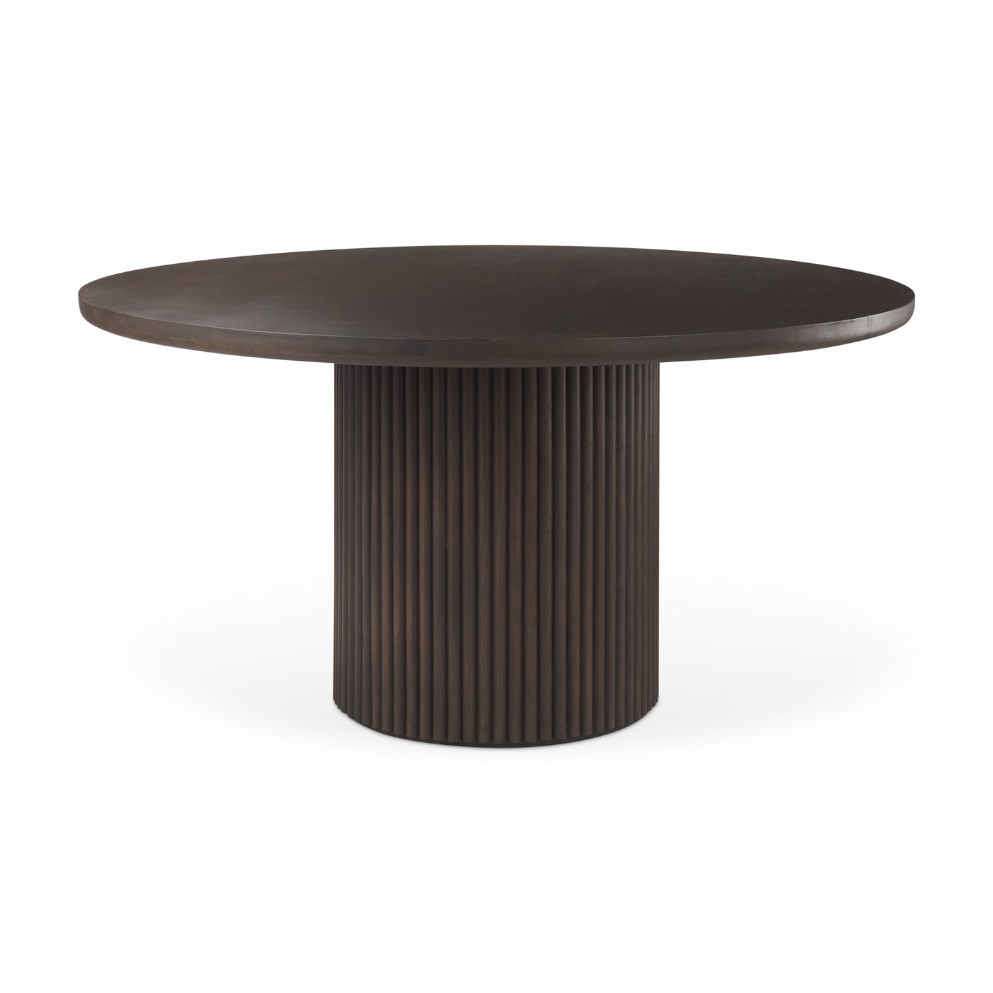 Terra Round Dining Table Dark Brown Wood - dining-table