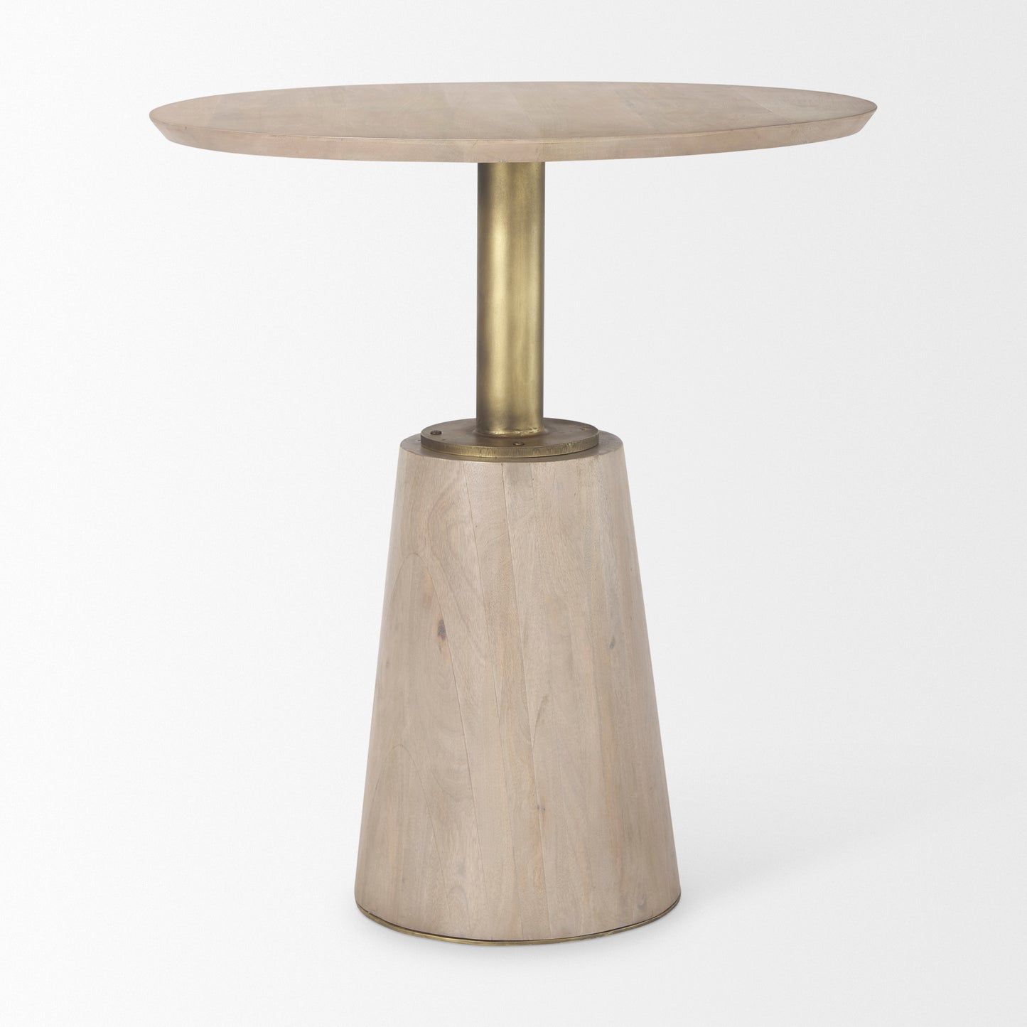 Maxwell Bistro Table Light Wood | Gold Accent - dining-table