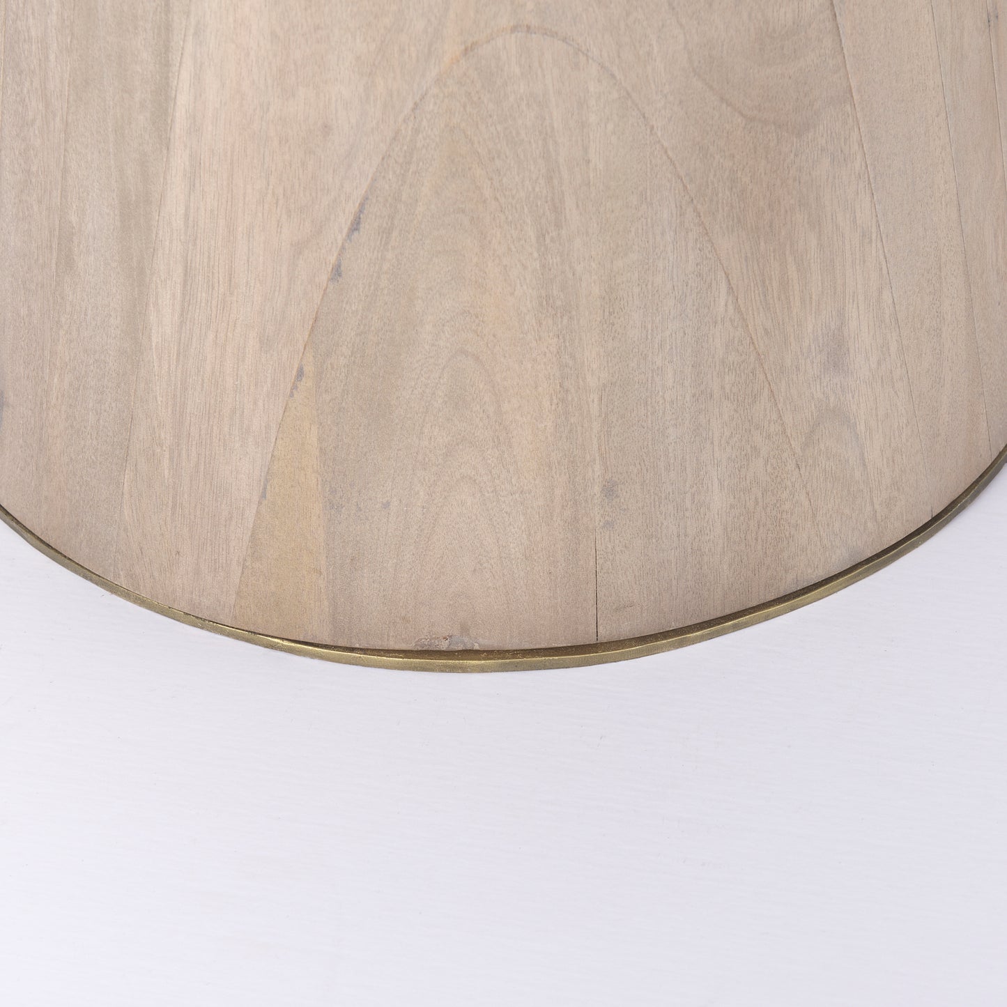 Maxwell 32" Round Light Wood Tabletop & Base w/ Gold Metal Accent Pedestal Bistro Table