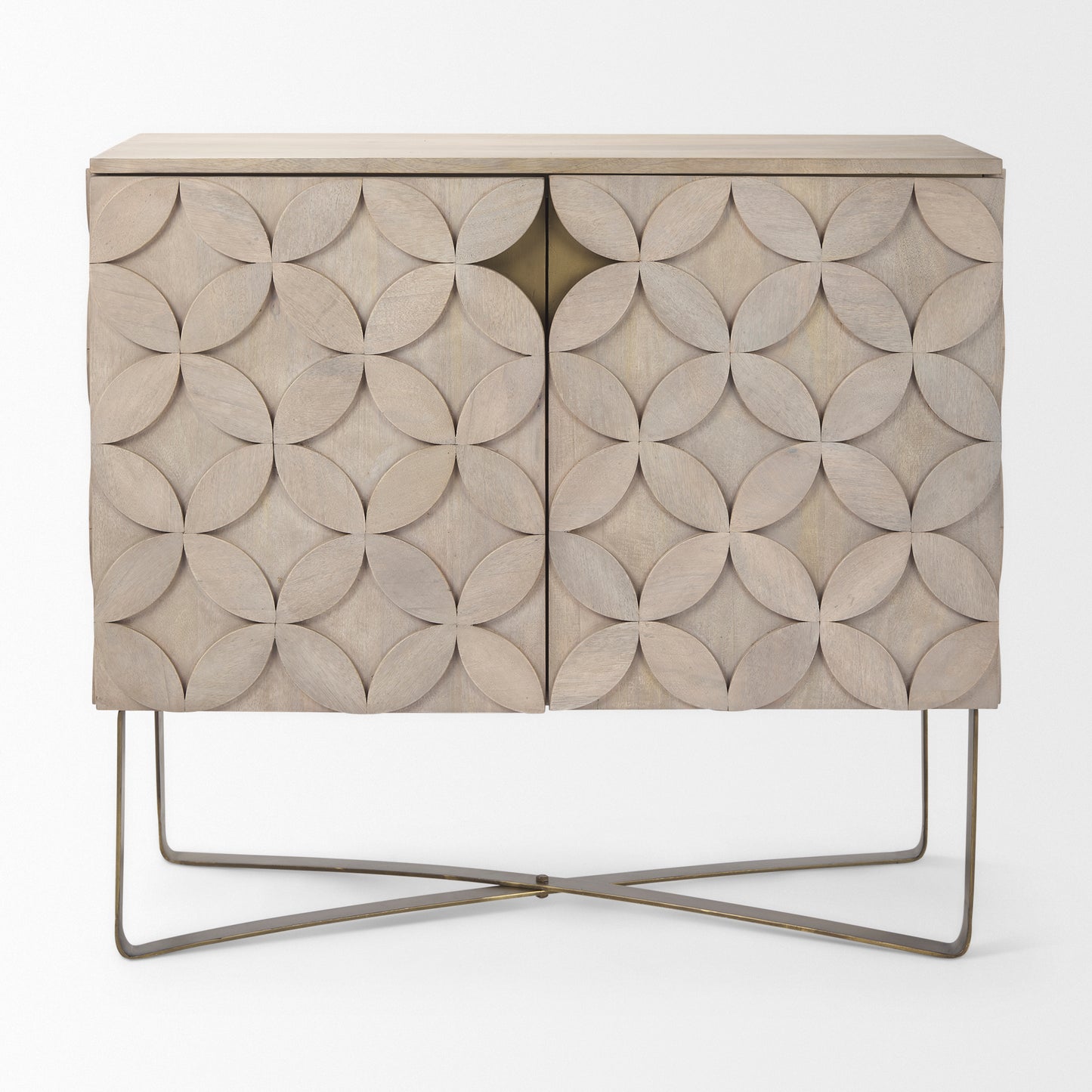 Excelsior Accent Cabinet Light Brown Wood | Gold Metal - acc-chest-cabinets