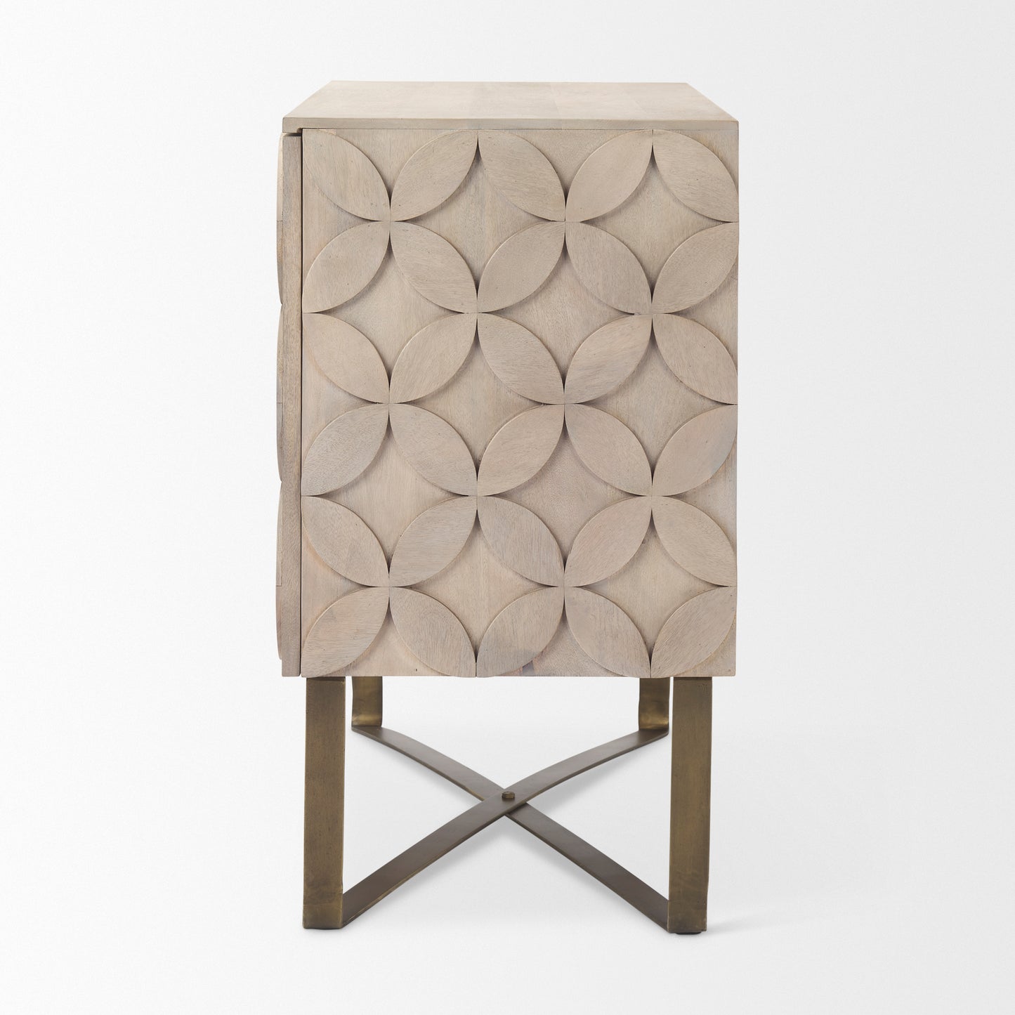 Excelsior Accent Cabinet Light Brown Wood | Gold Metal - acc-chest-cabinets