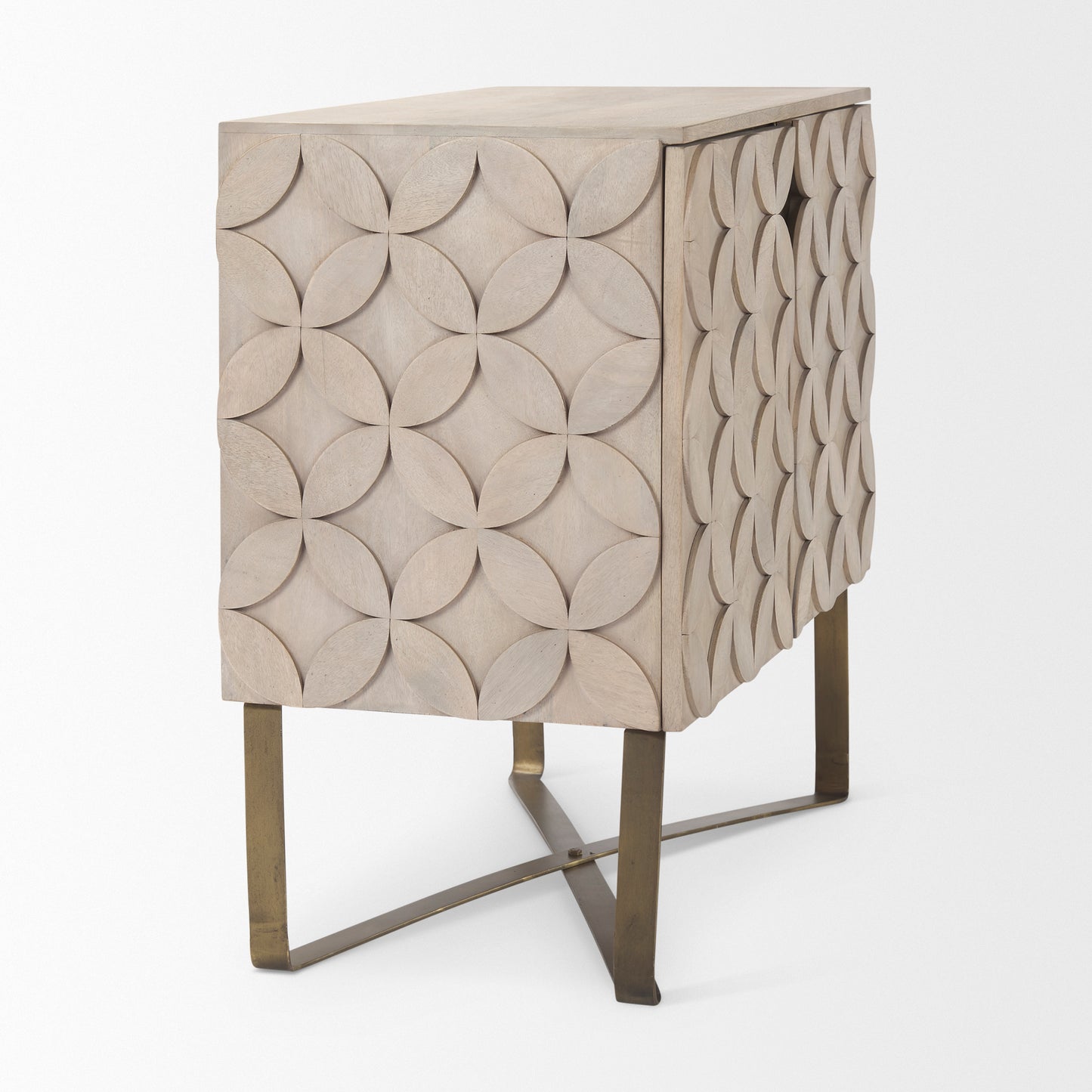 Excelsior Accent Cabinet Light Brown Wood | Gold Metal - acc-chest-cabinets