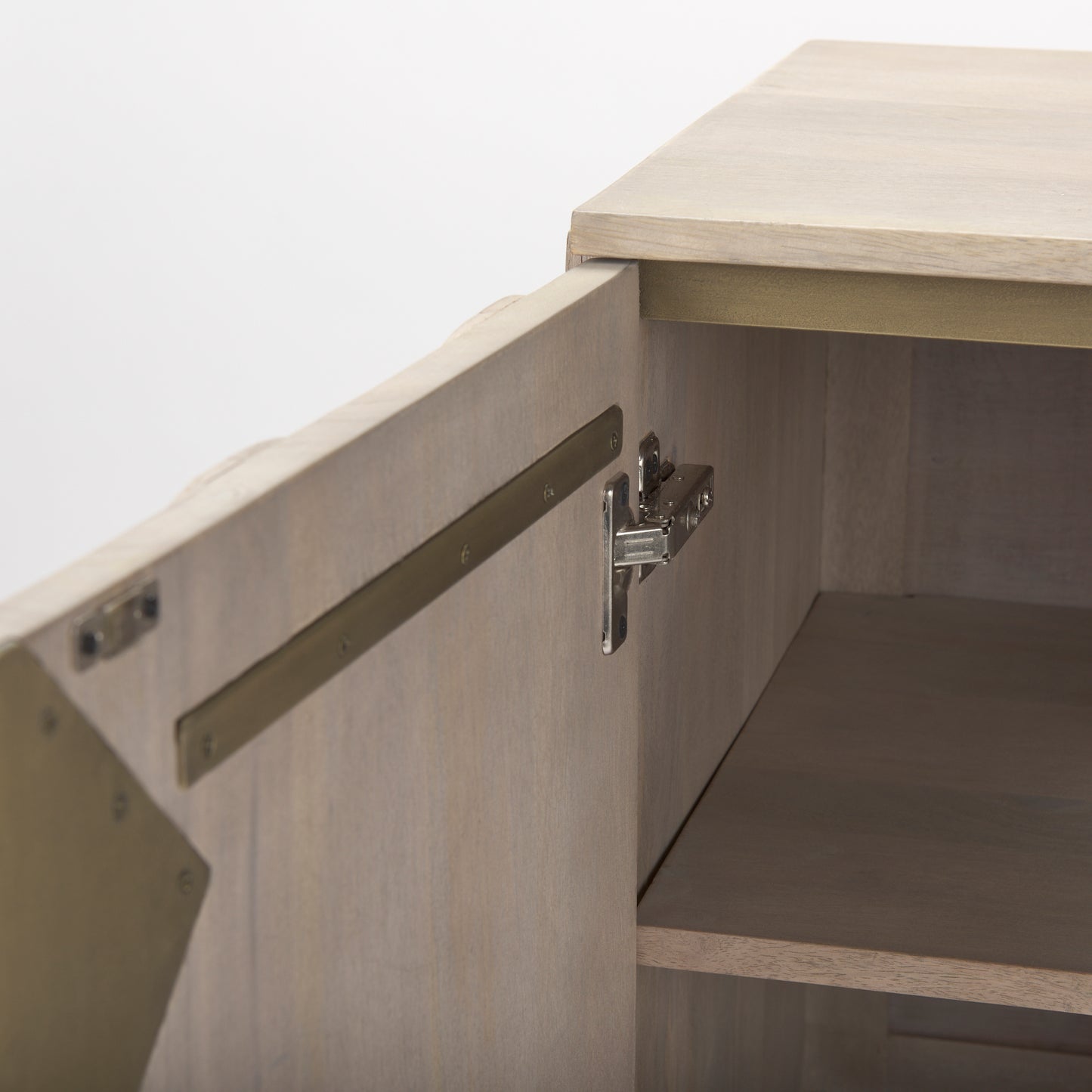 Excelsior Accent Cabinet Light Brown Wood | Gold Metal - acc-chest-cabinets