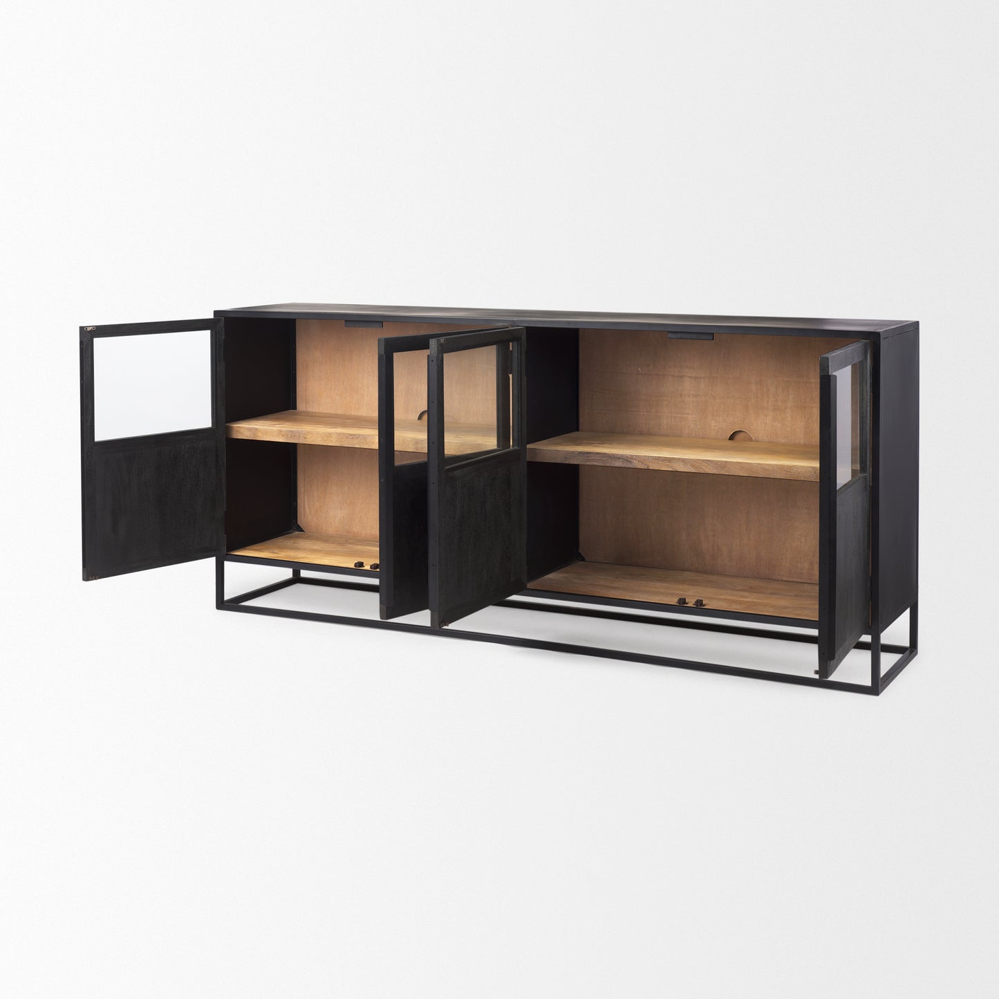 Sloan Sideboard Black Wood | Black Metal - sideboards-and-buffets