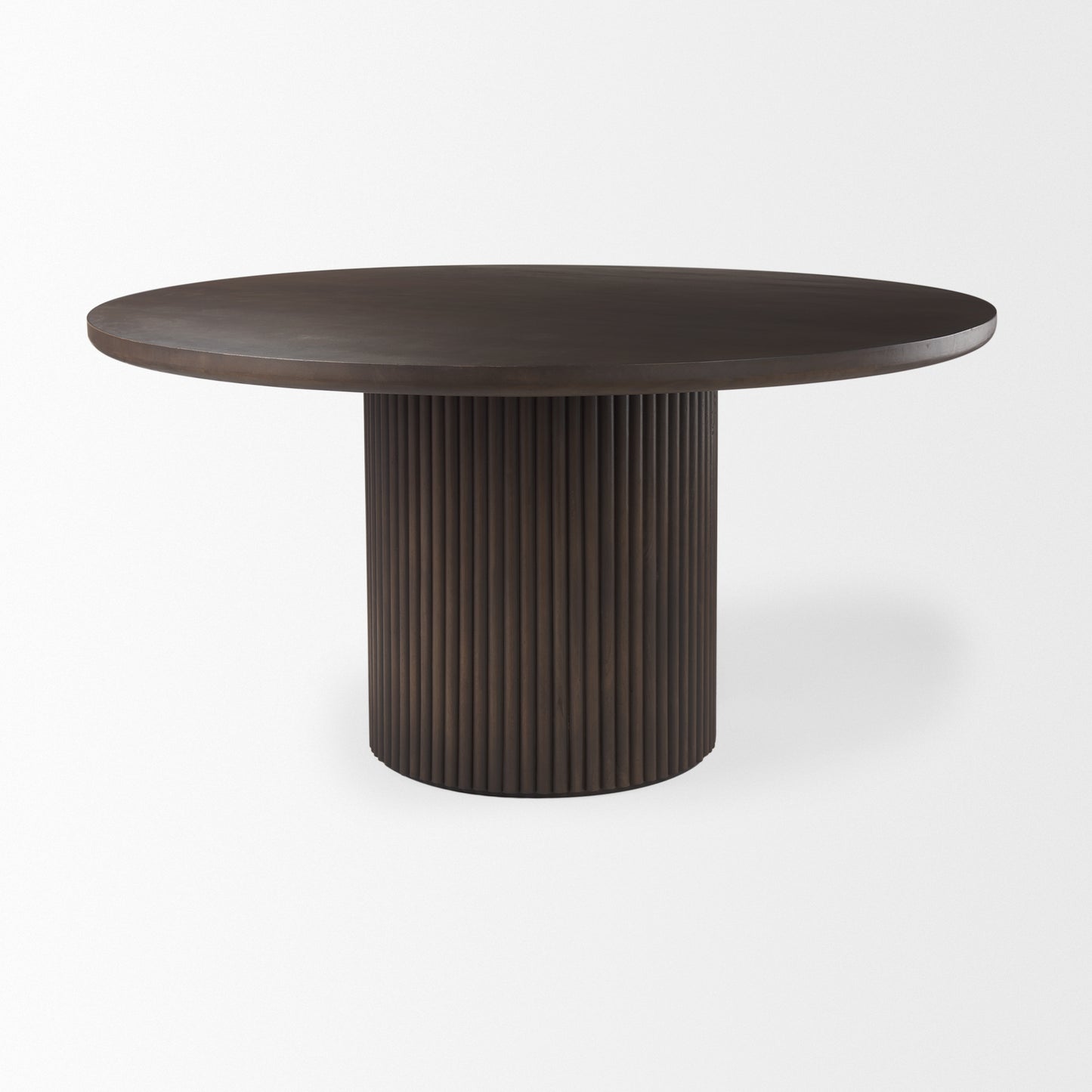 Terra Round Dining Table Dark Brown Wood - dining-table