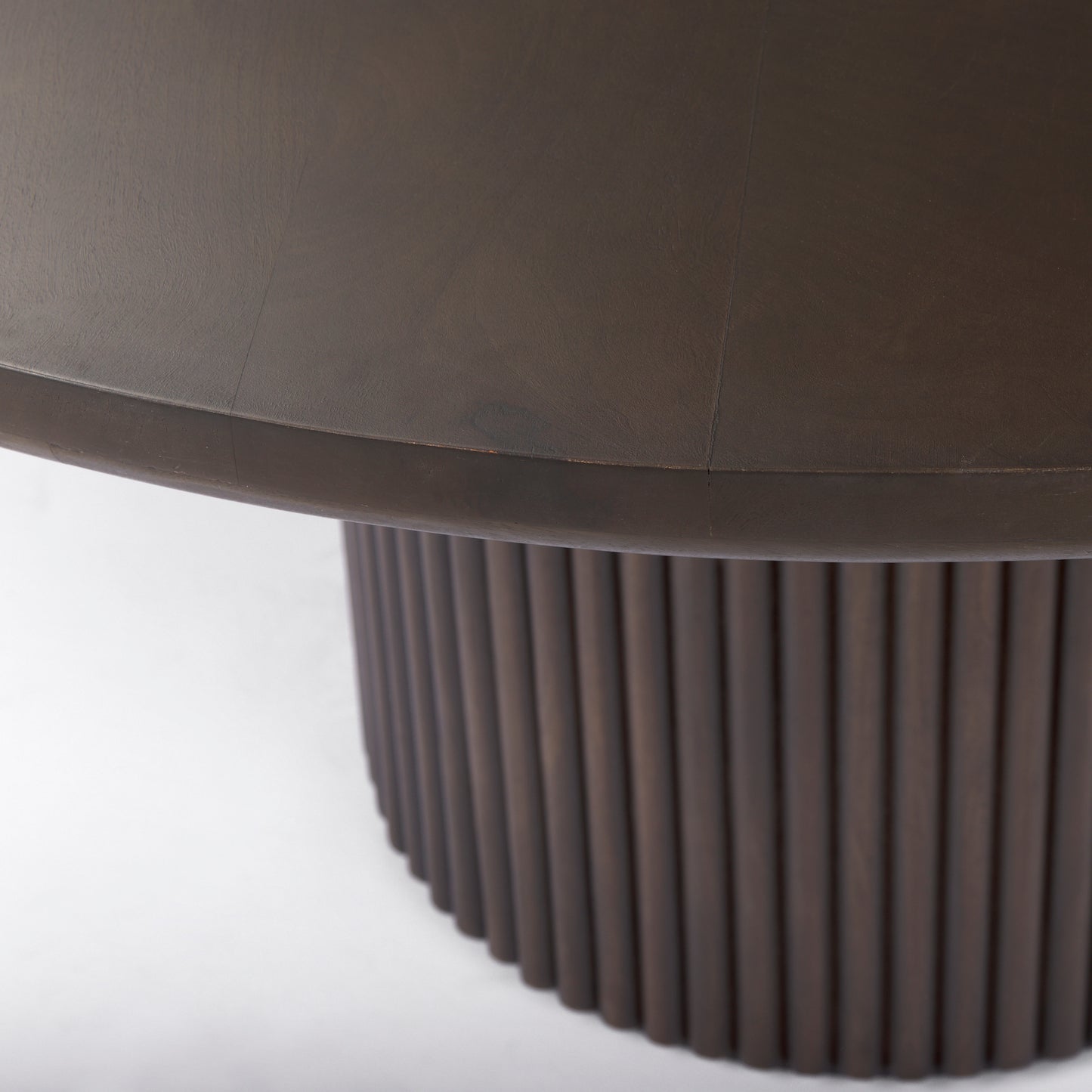 Terra Round Dining Table Dark Brown Wood - dining-table