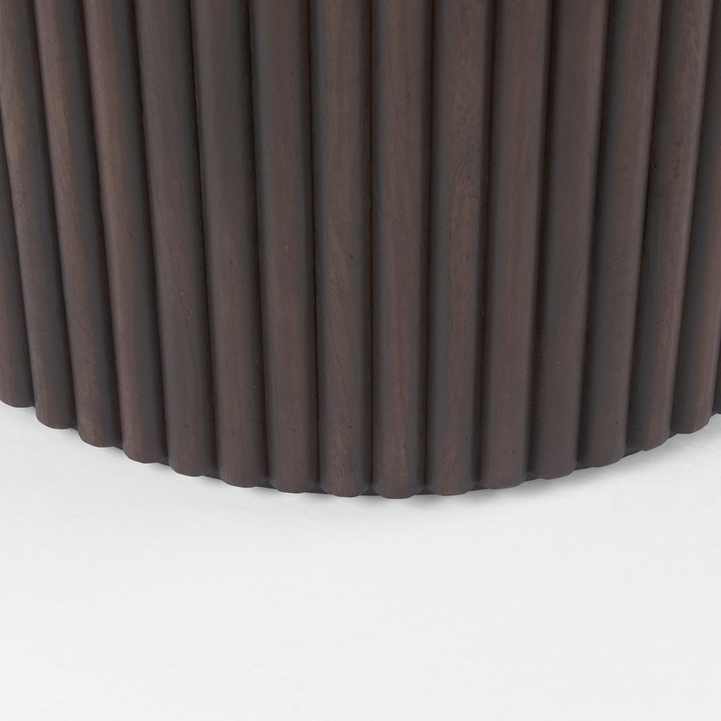 Terra Round Dining Table Dark Brown Wood - dining-table