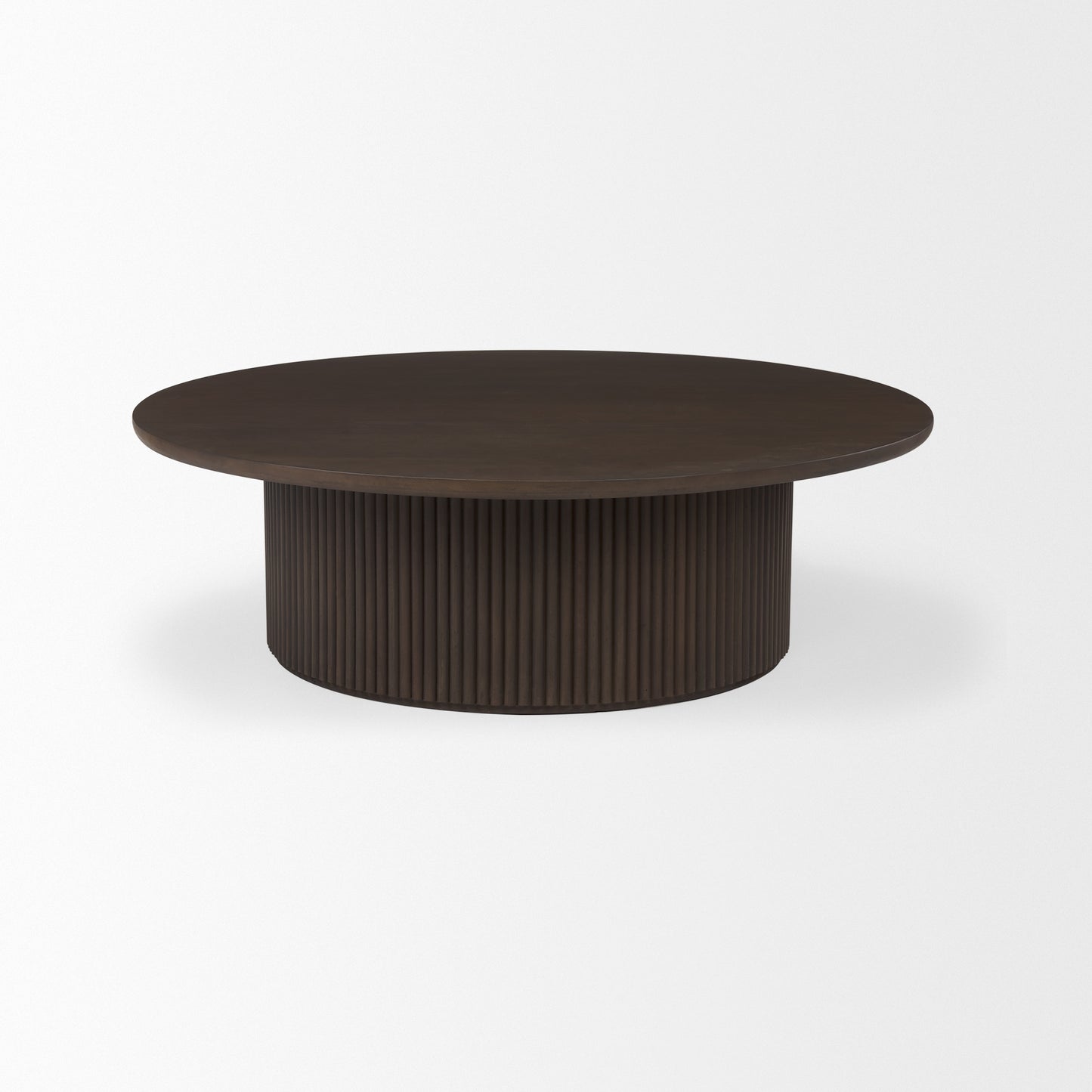 Terra Round Coffee Table Dark Brown Wood - coffee-tables