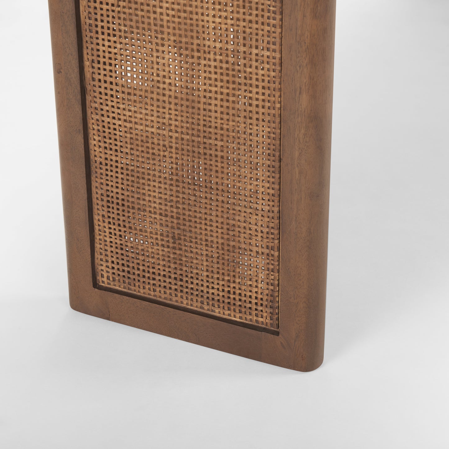 Grier 65" Medium Brown Solid Wood w/ Cane Console Table