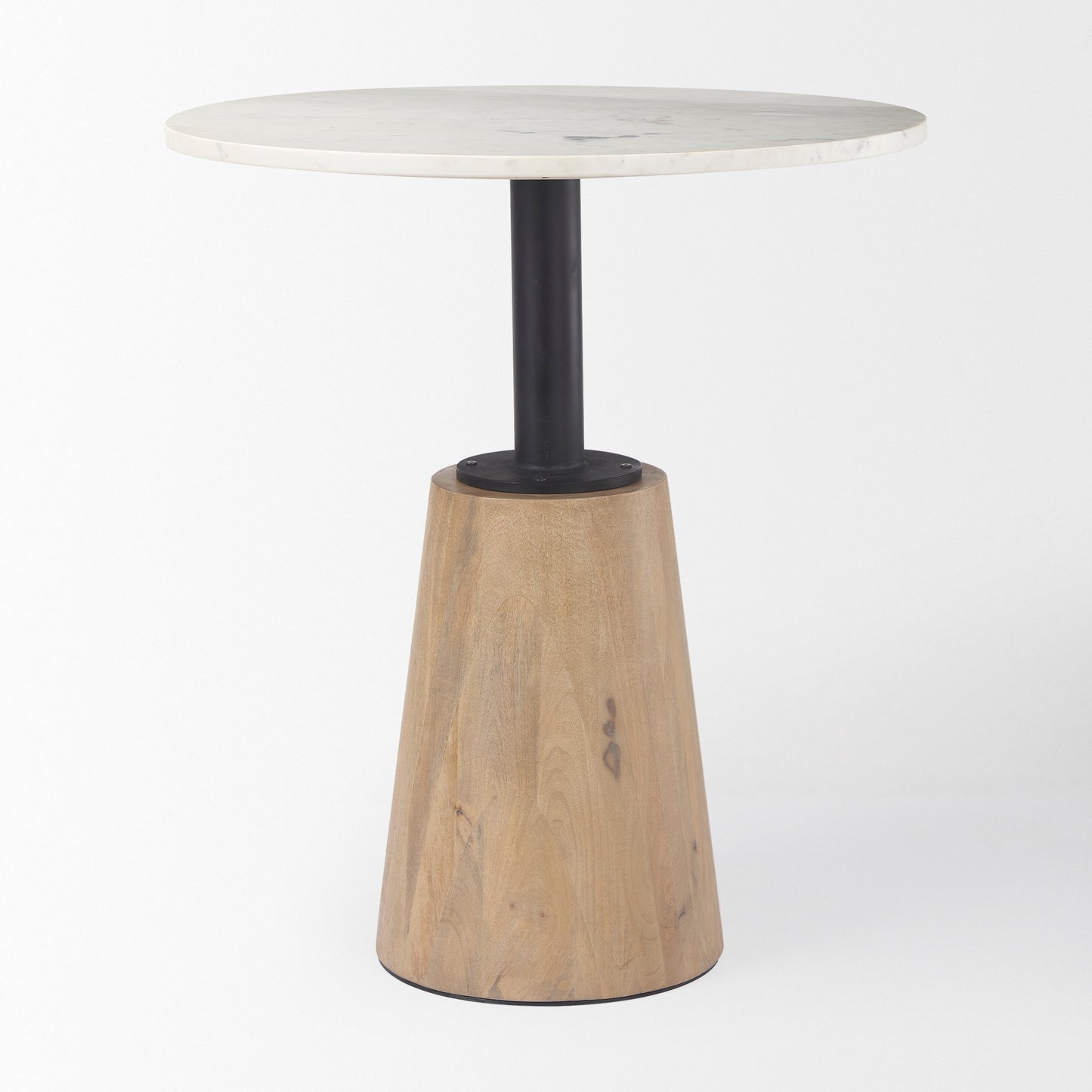 Maxwell Bistro Table White Marble | Blonde Wood - dining-table