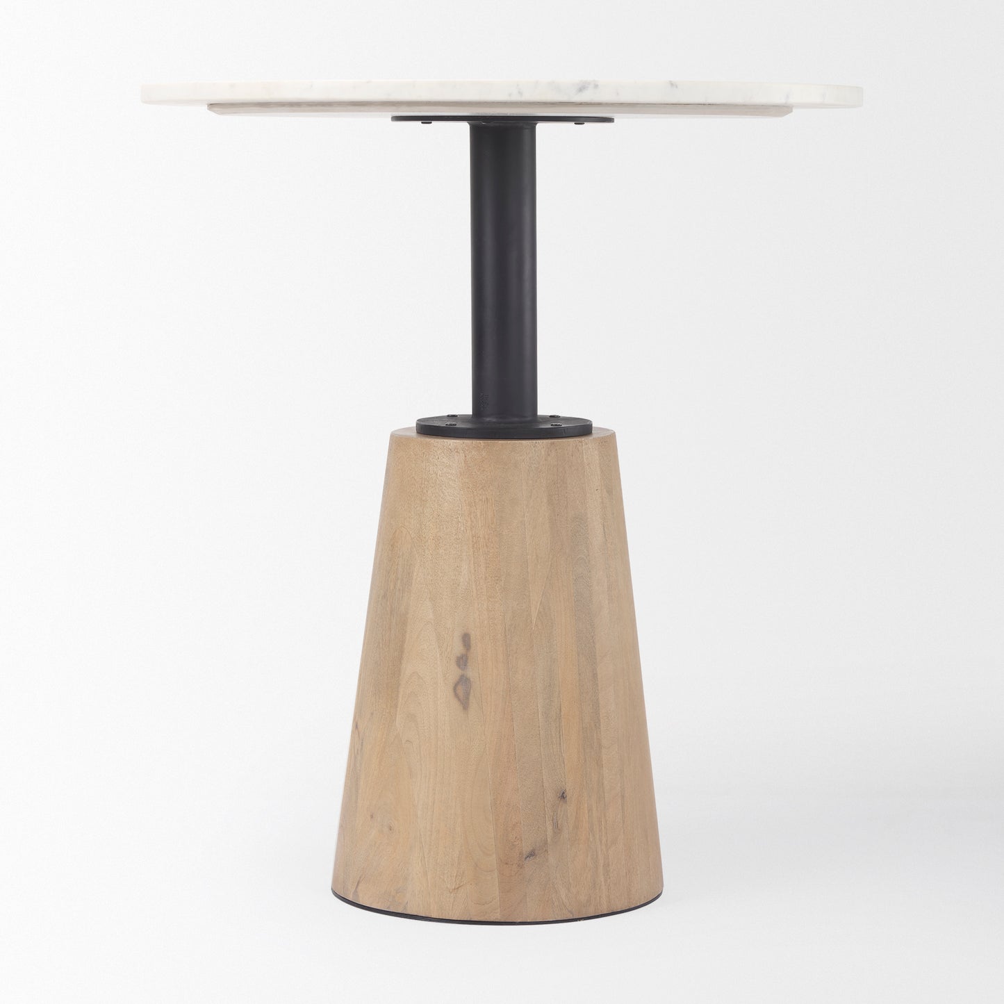 Maxwell Bistro Table White Marble | Blonde Wood - dining-table