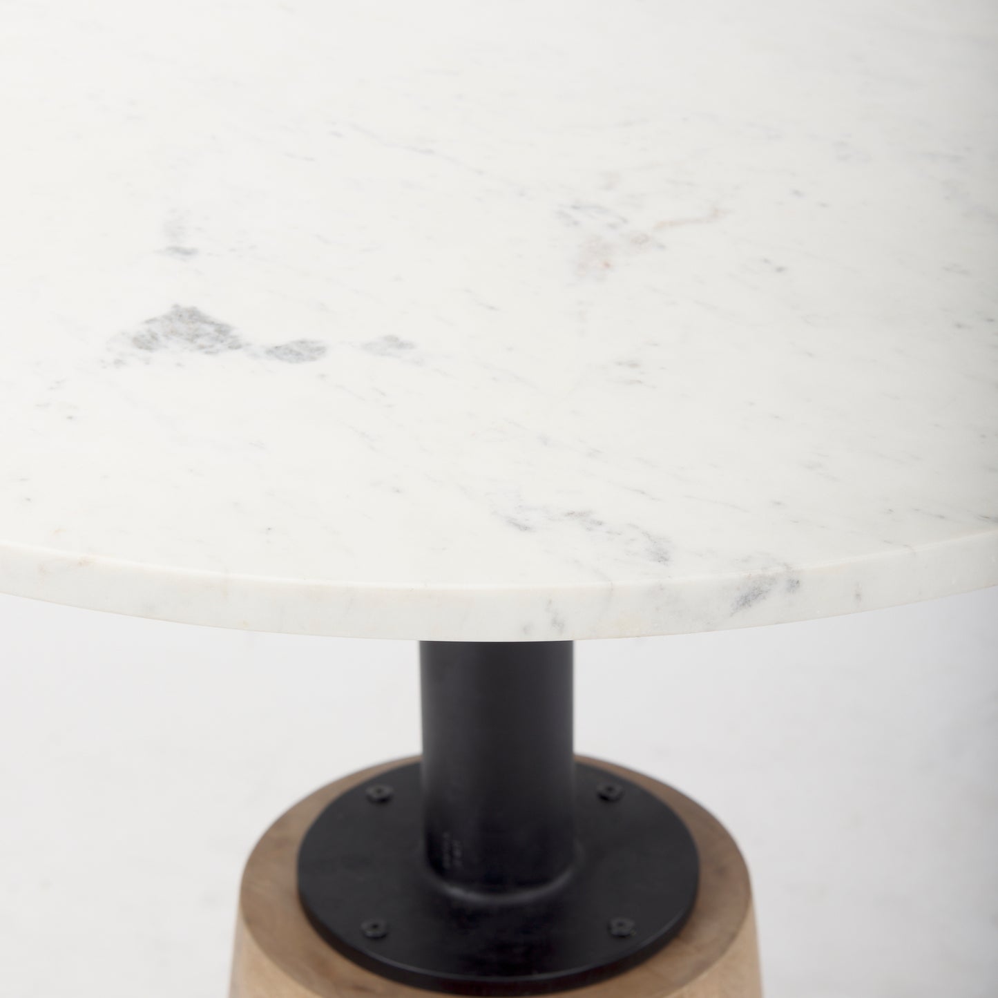 Maxwell Bistro Table White Marble | Blonde Wood - dining-table