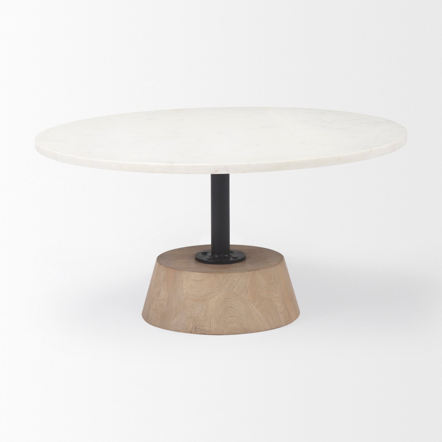 Maxwell Coffee Table White Marble | Light Wood | Black Metal - coffee-tables