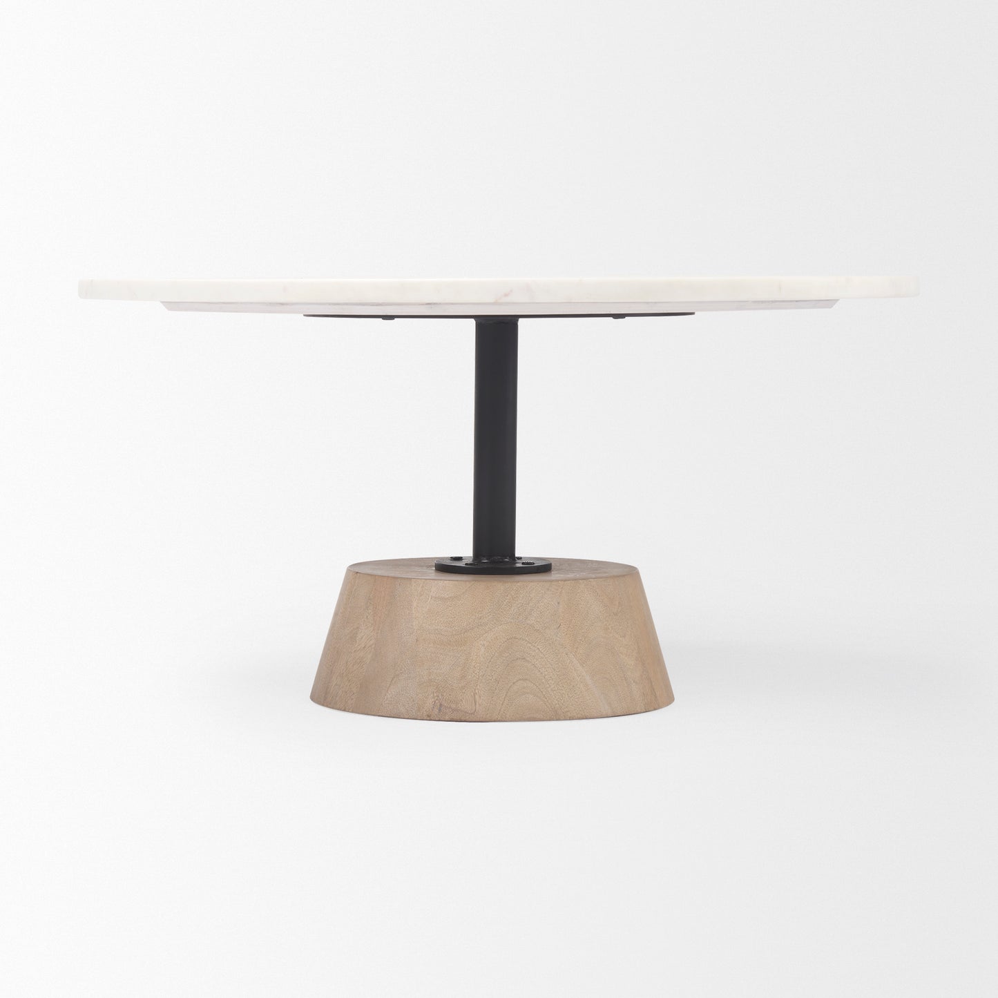 Maxwell Coffee Table White Marble | Light Wood | Black Metal - coffee-tables