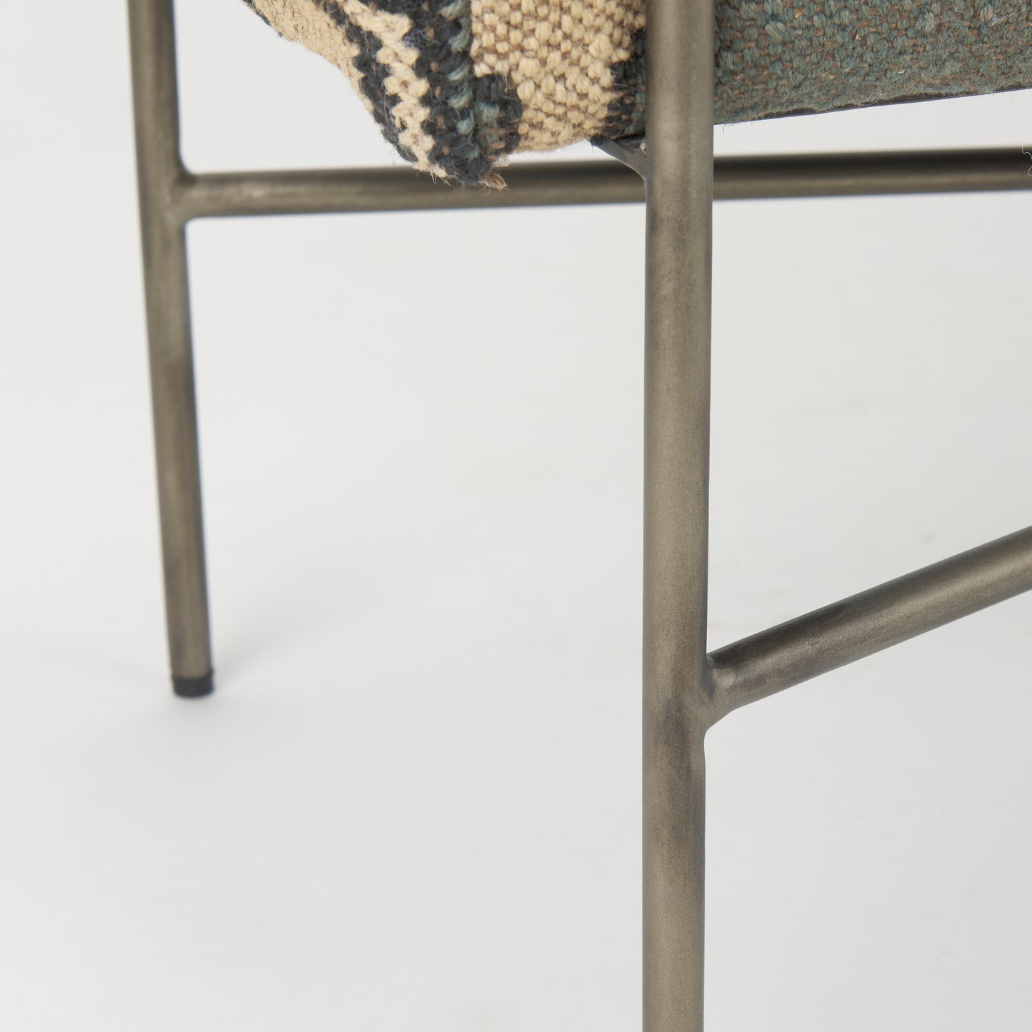 Avery Bench Multi Colored Fabric | Black Metal - benches