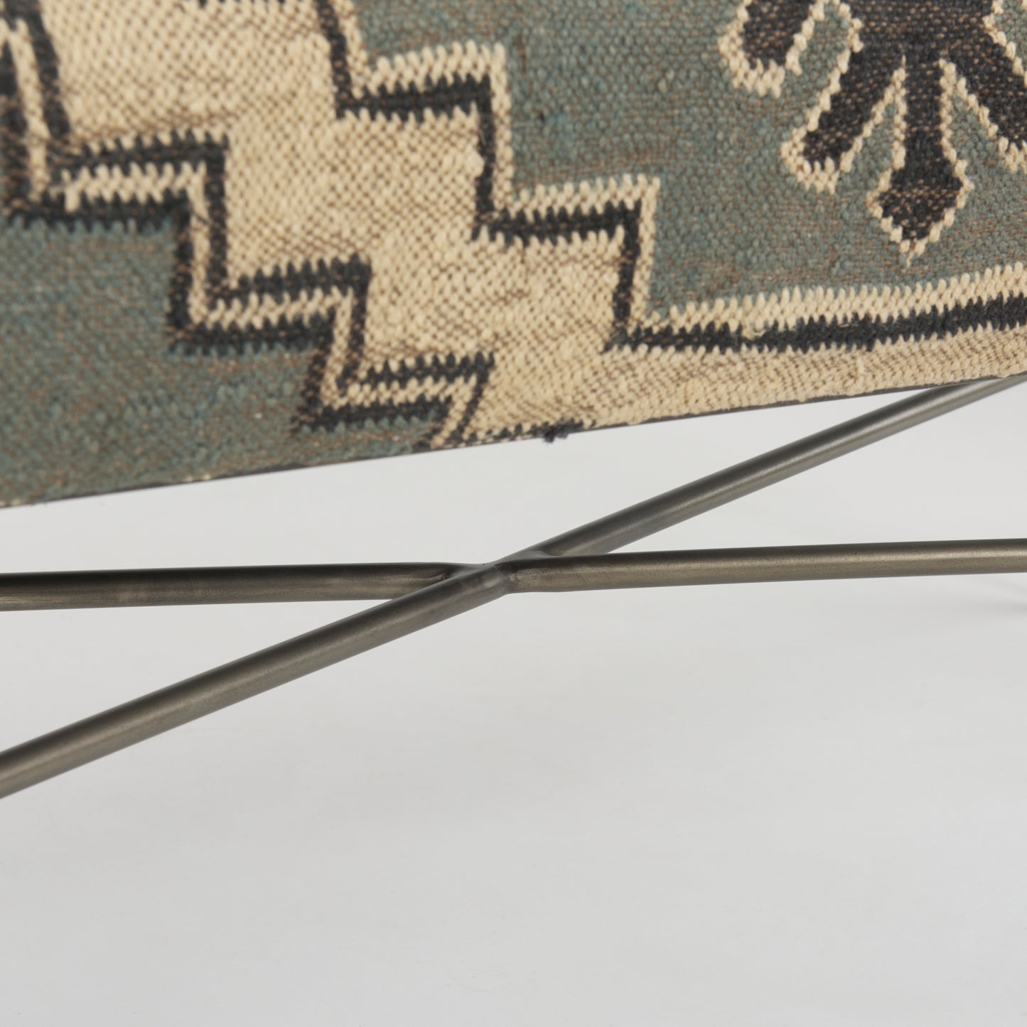 Avery Bench Multi Colored Fabric | Black Metal - benches