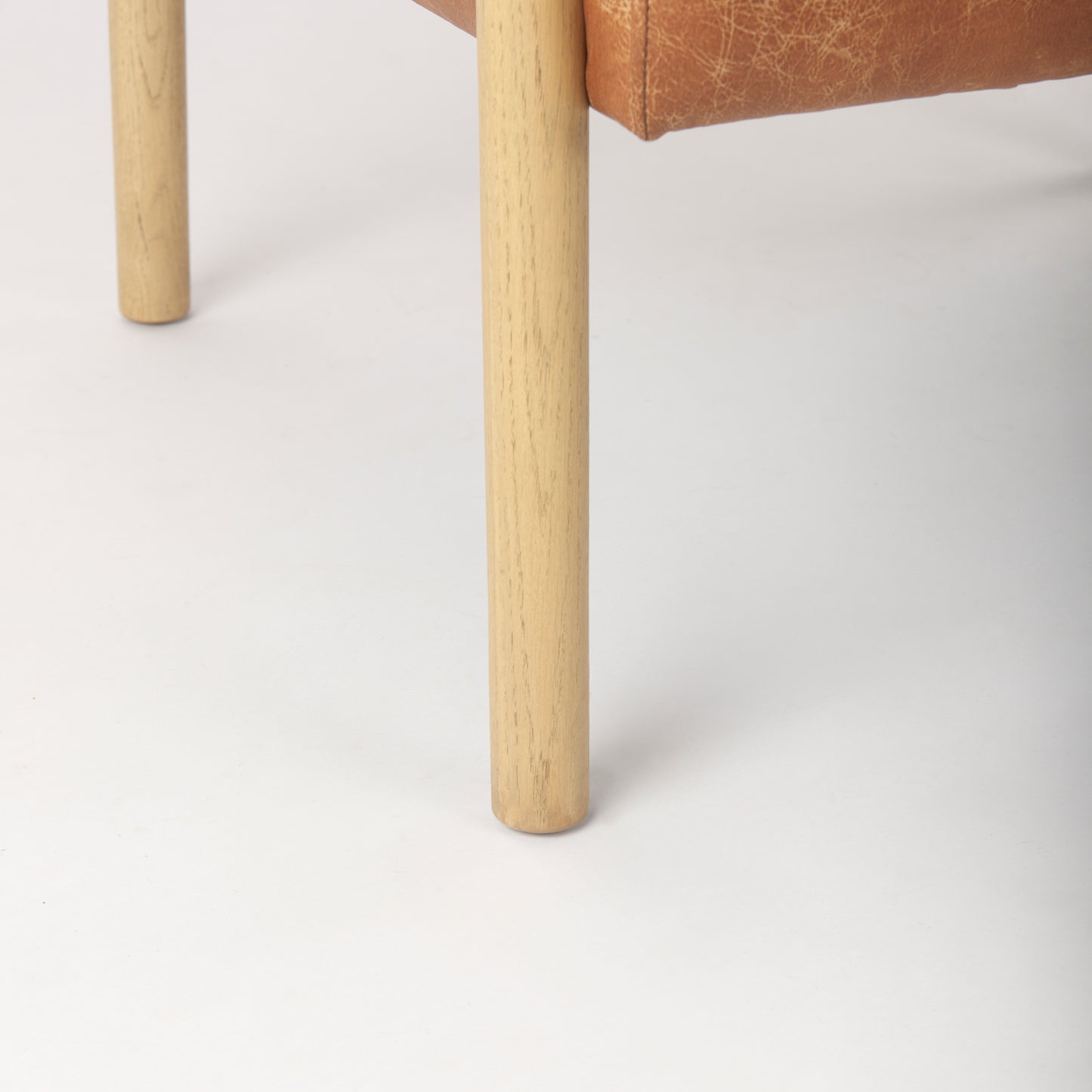 Ashton Brown Vegan Leather w/ Light Wood Accent Chair