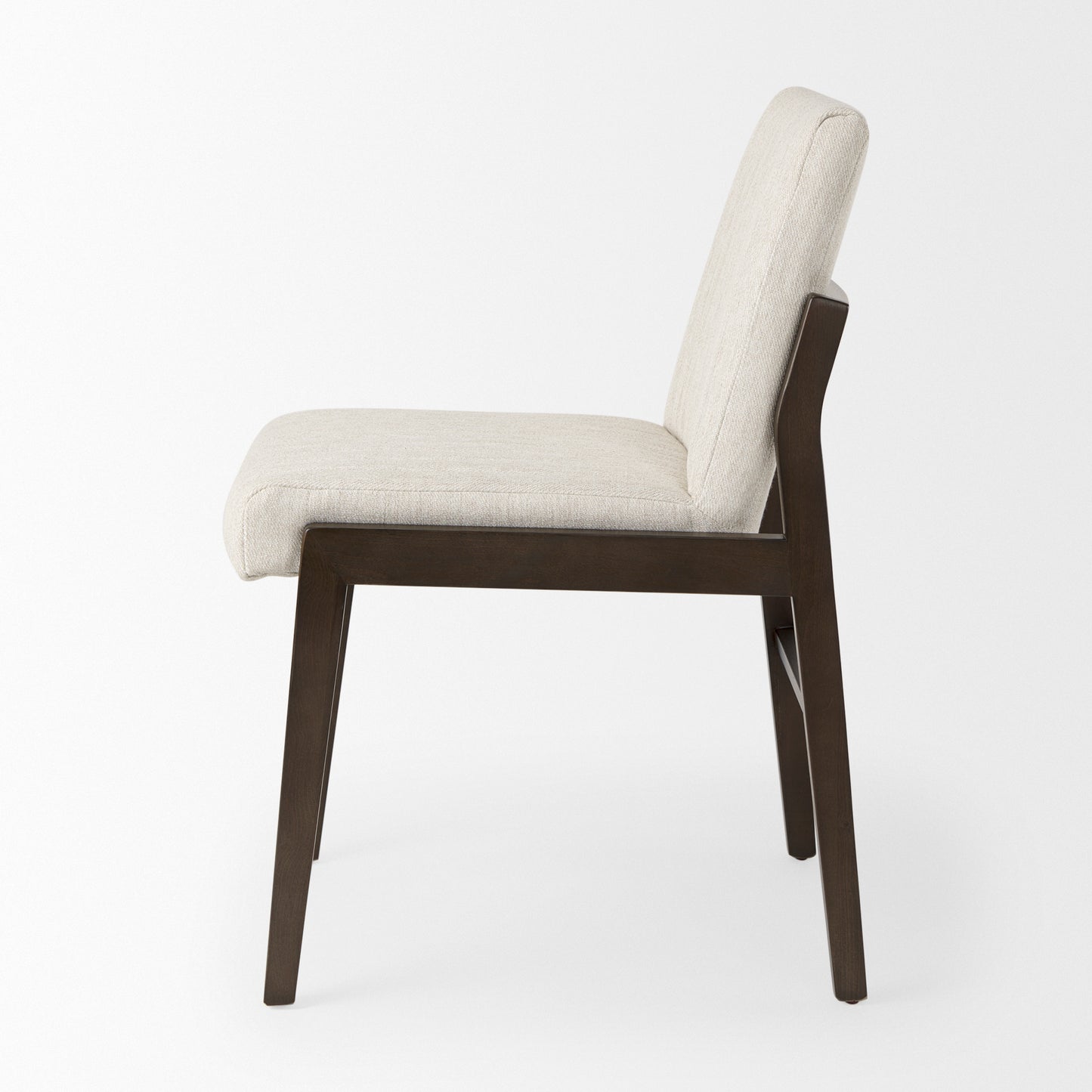 Tahoe Dining Chair Cream Fabric | Black-Brown Wood | Armless - dining-chairs