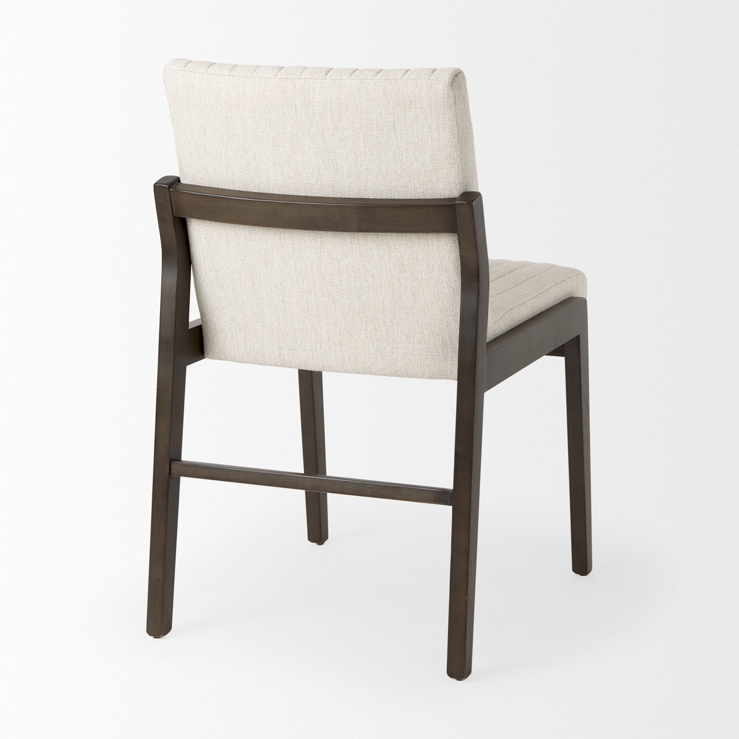 Tahoe Dining Chair Cream Fabric | Black-Brown Wood | Armless - dining-chairs
