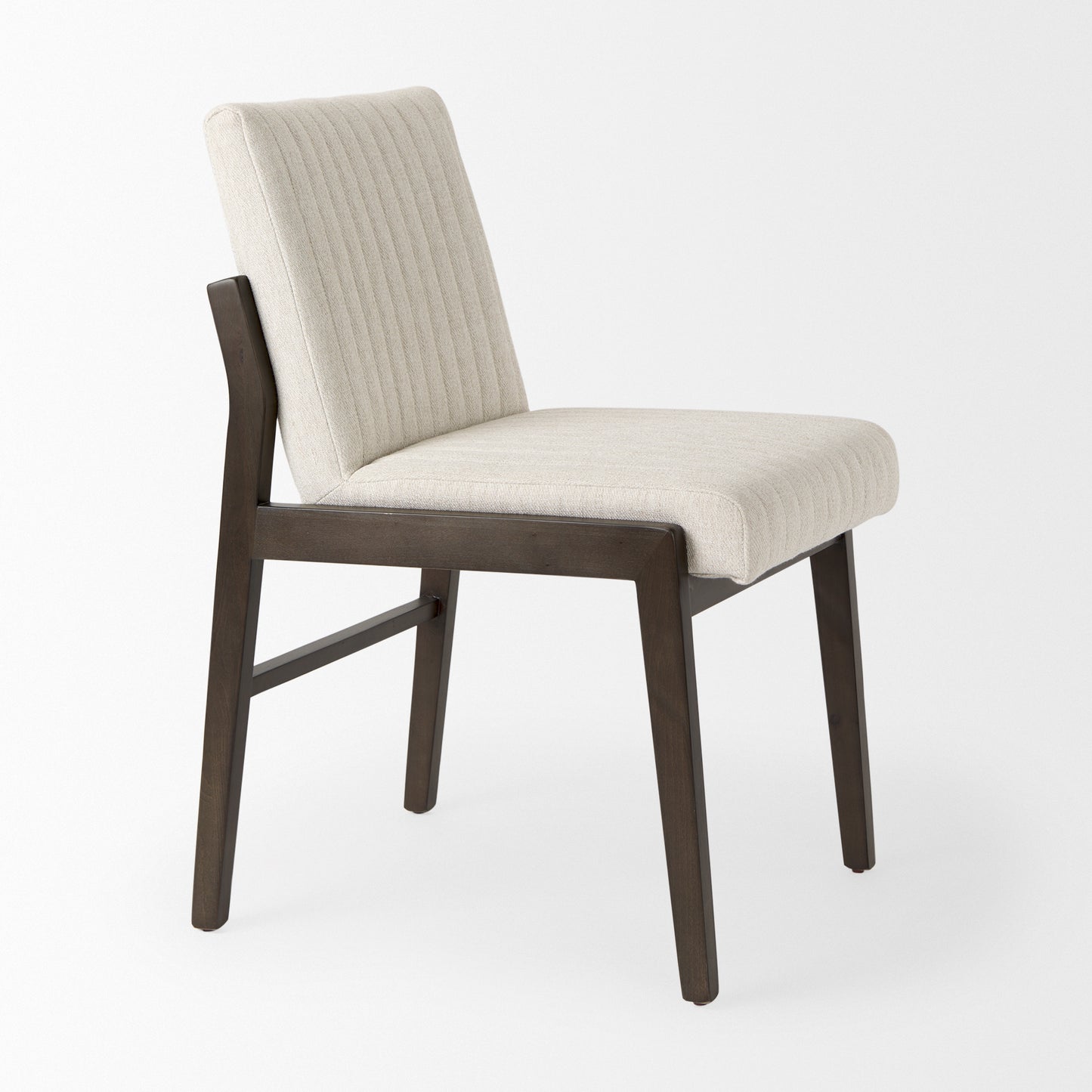 Tahoe Dining Chair Cream Fabric | Black-Brown Wood | Armless - dining-chairs