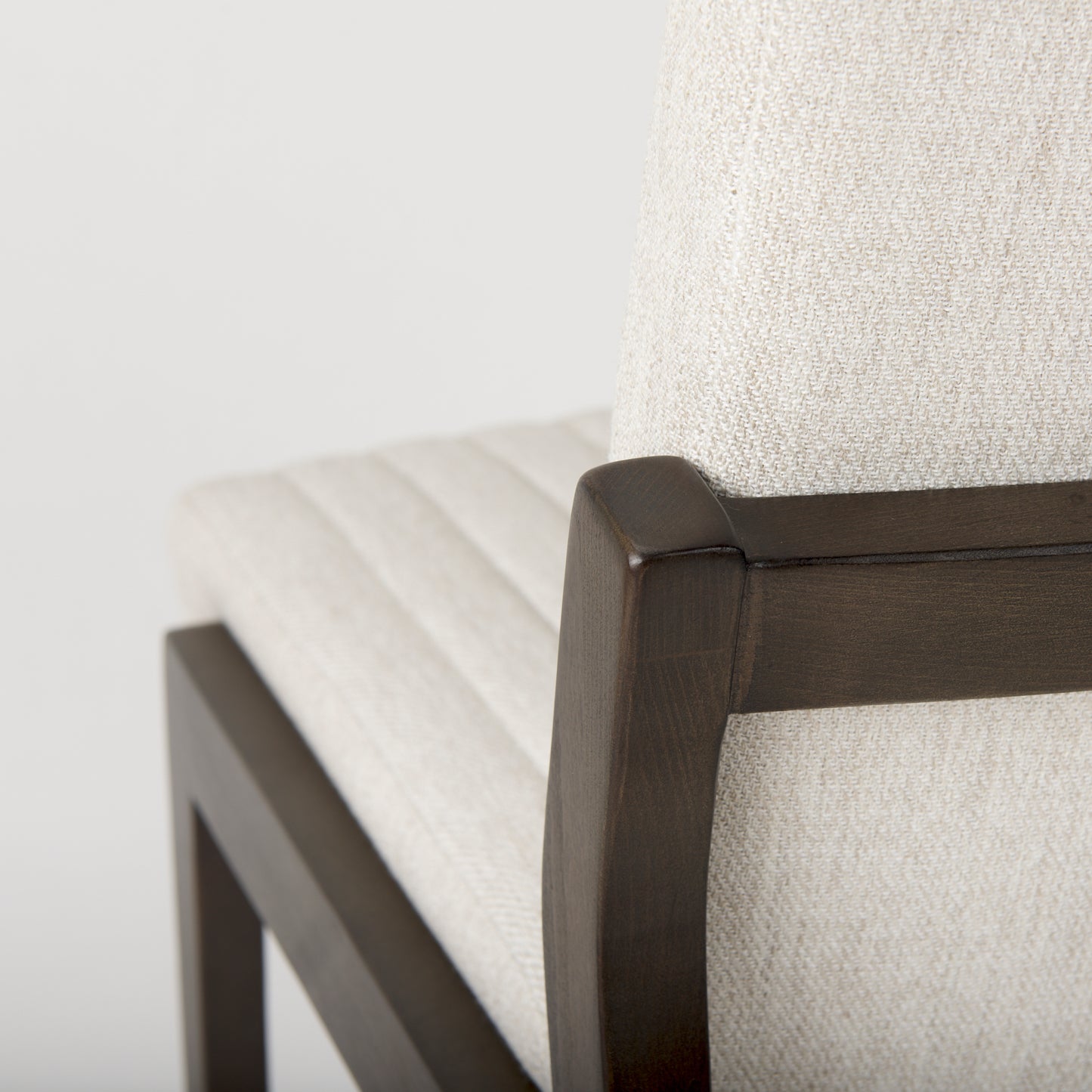 Tahoe Dining Chair Cream Fabric | Black-Brown Wood | Armless - dining-chairs
