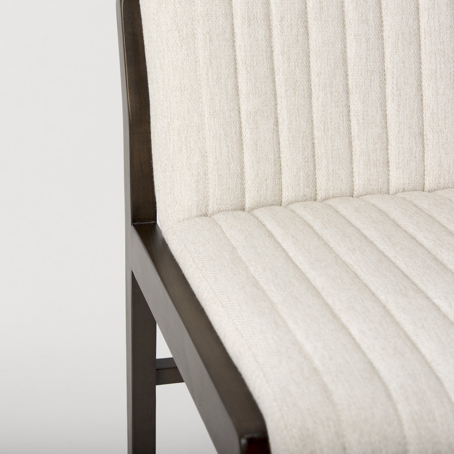 Tahoe Dining Chair Cream Fabric | Black-Brown Wood | Armless - dining-chairs