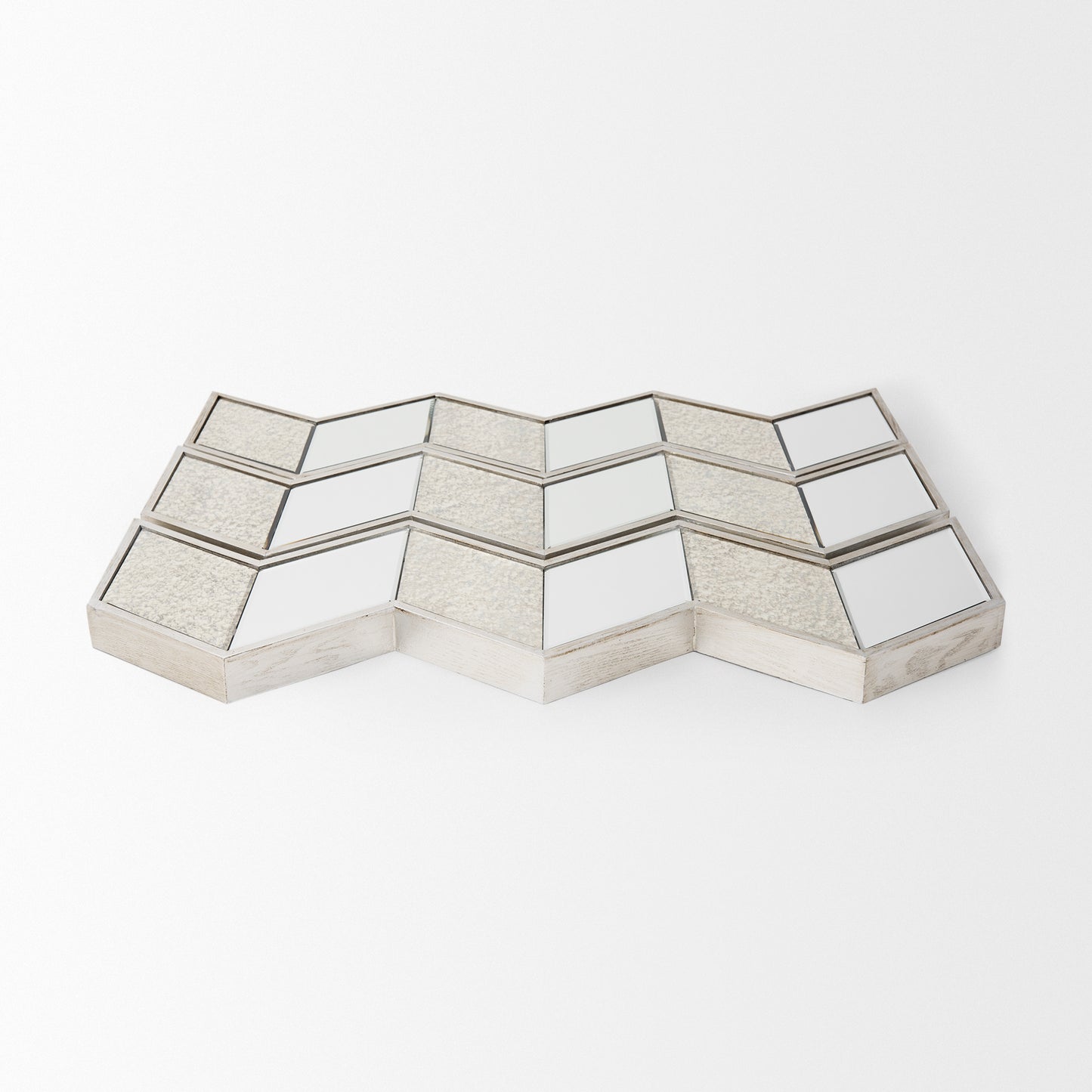 Cheveronna Wall Mirror Silver Wood | 36x12 - wall-mirrors-grouped