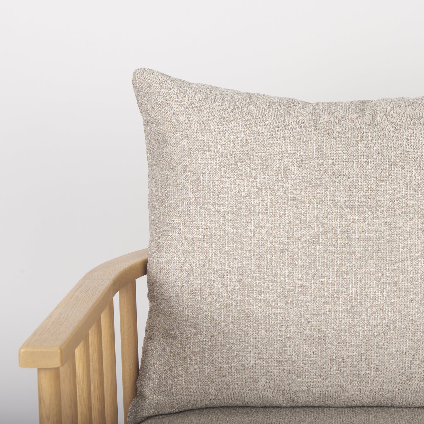 Kopari Accent Chair Beige Fabric | Light Brown Wood - accent-chairs