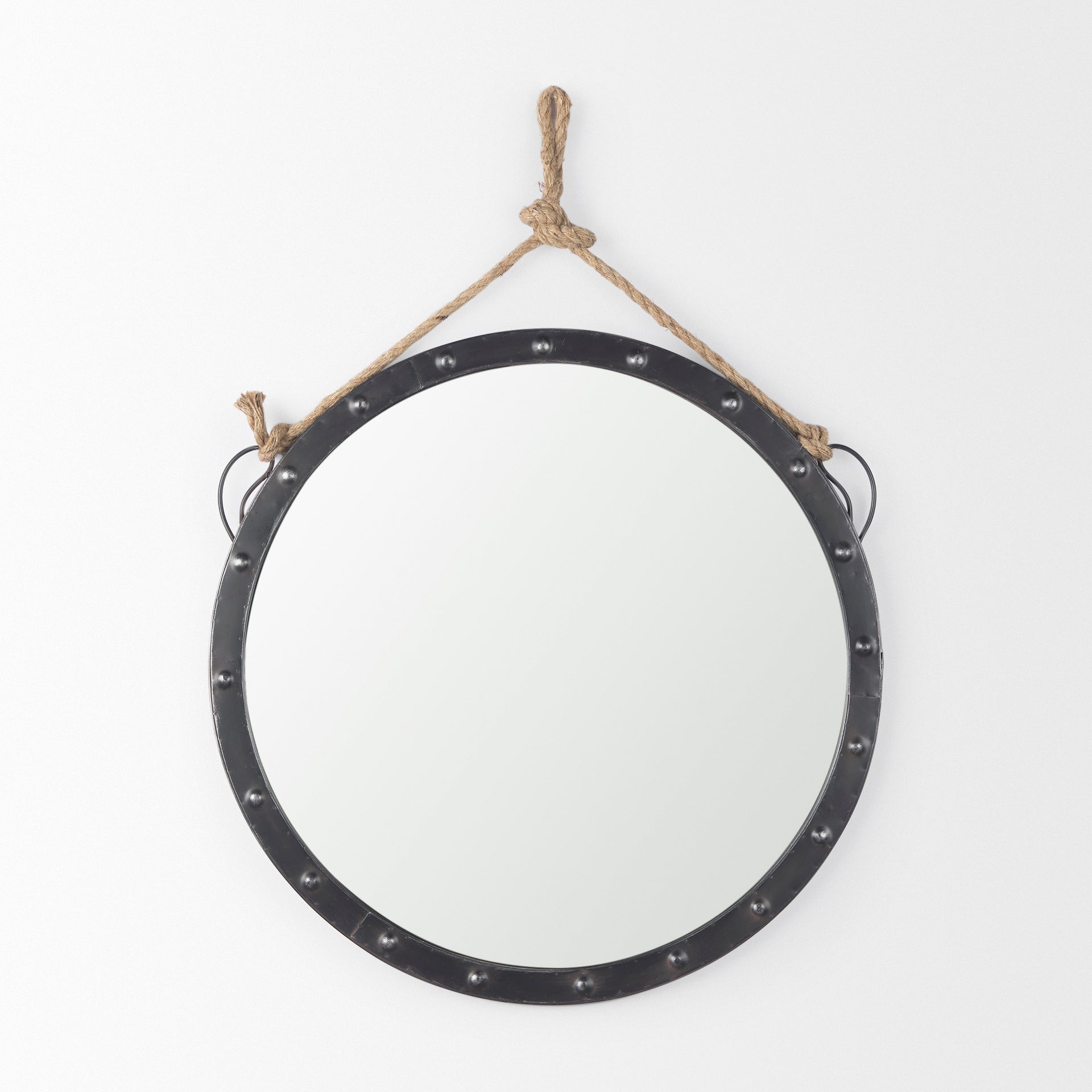 Pendula Wall Mirror Brown Metal | 27’’ - wall-mirrors-grouped
