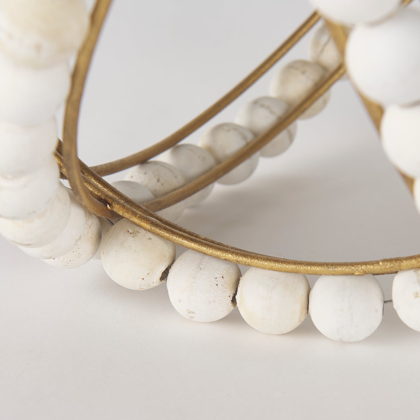 Espanlade II Large 11L x 11W White Wooden Beaded Orb
